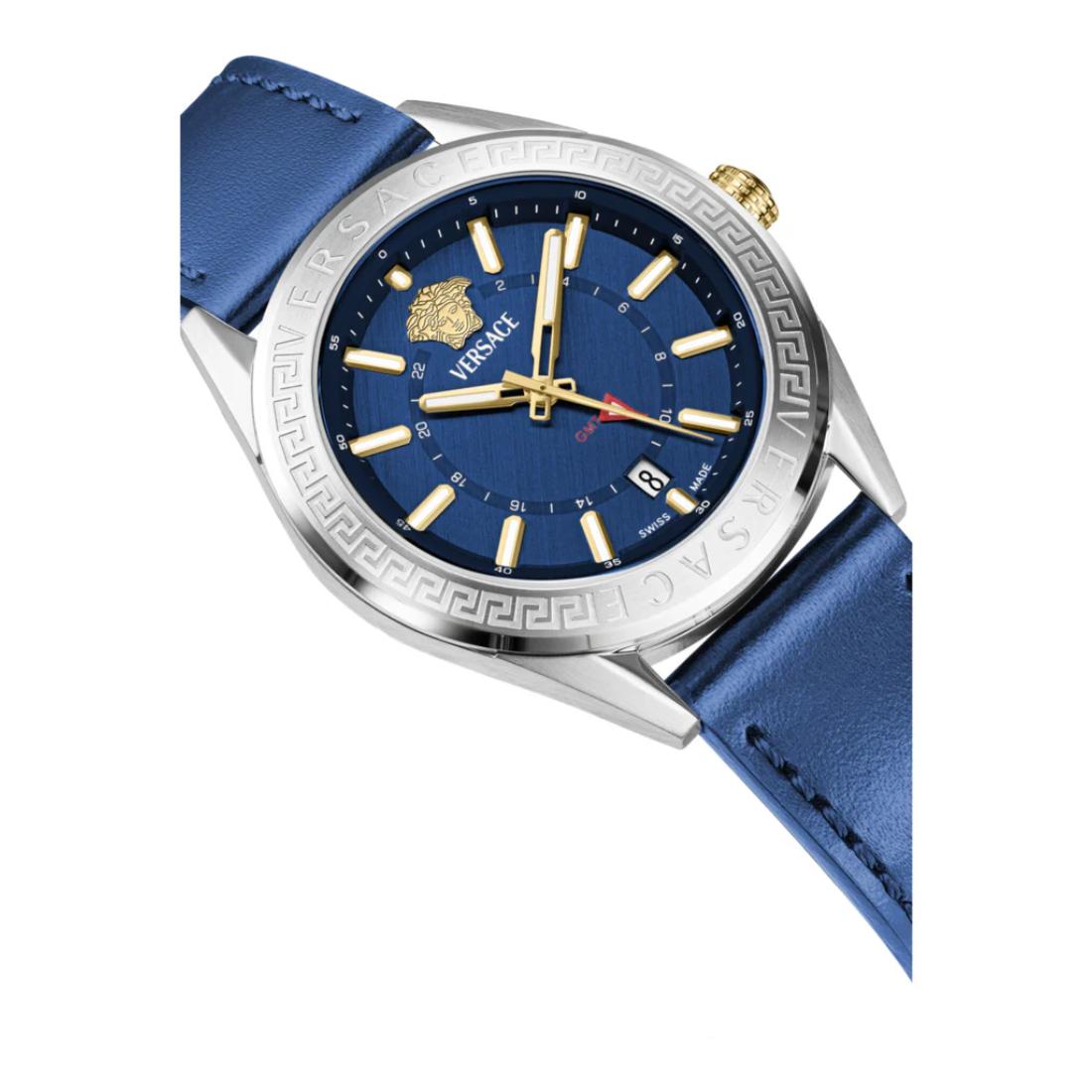 Versace V-Code Gmt.Scpecial 42 mm Blue Dial Men Analog Watch- VEAFA0124