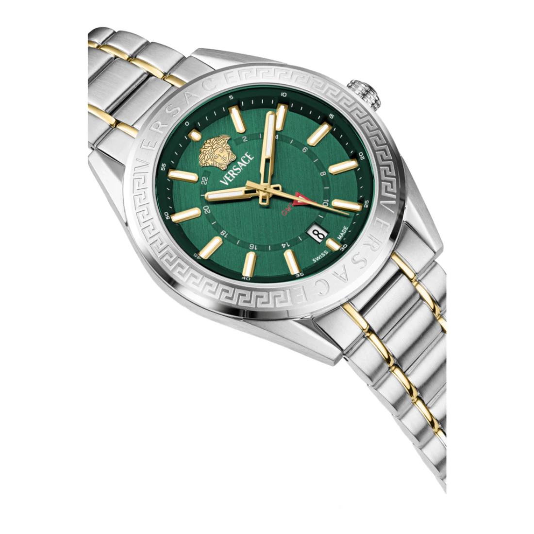 Versace V-Code Gmt.Scpecial 42 mm Green Dial Men Analog Watch- VEAFA0524