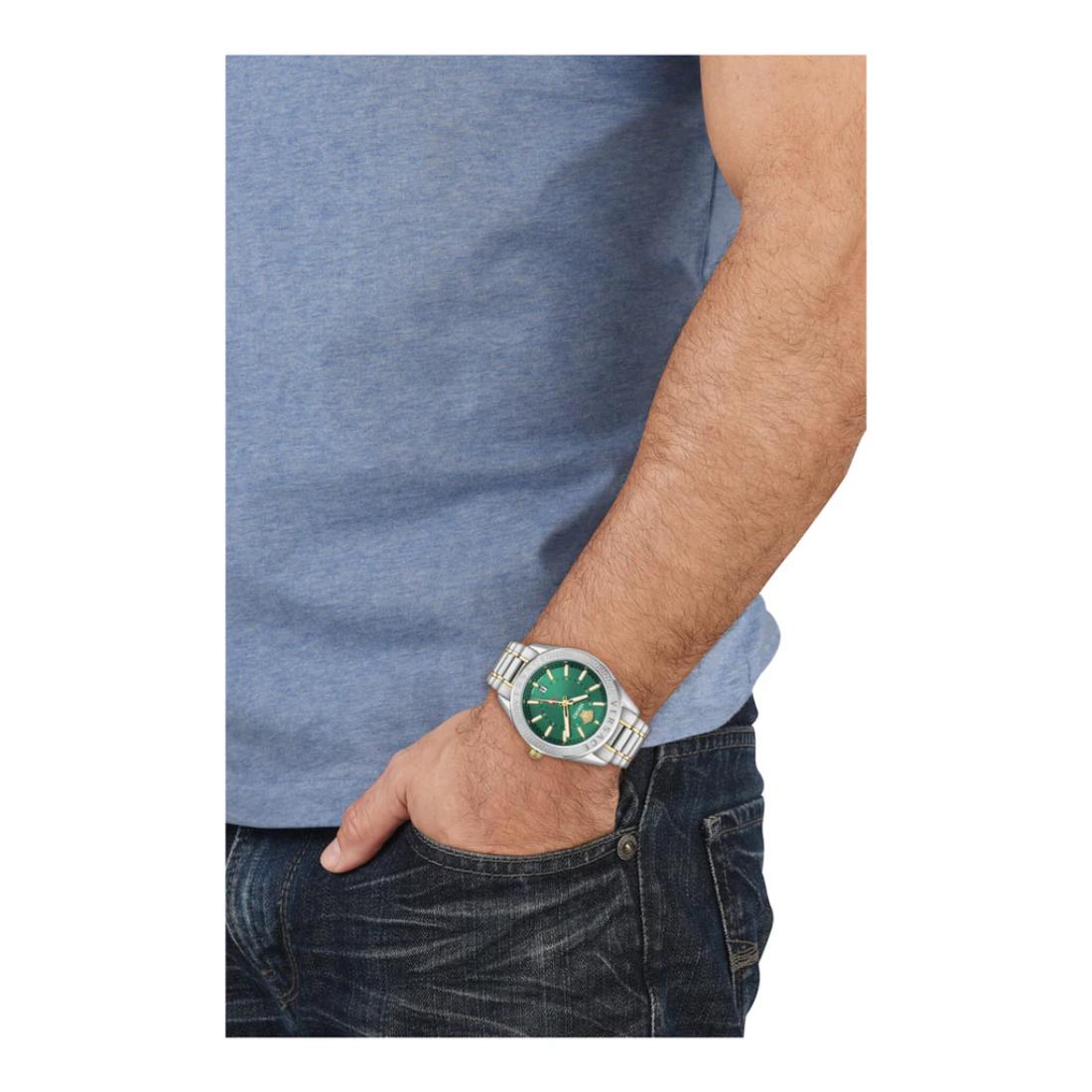 Versace V-Code Gmt.Scpecial 42 mm Green Dial Men Analog Watch- VEAFA0524
