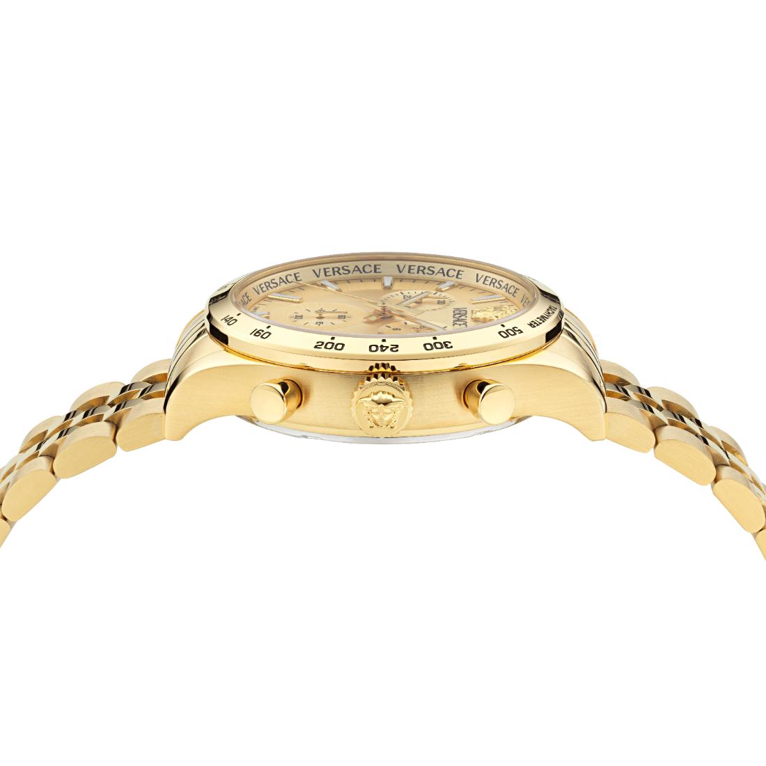 Versace Helleny.Chrono 40 mm Gold Dial Men Watch- VECFA0424