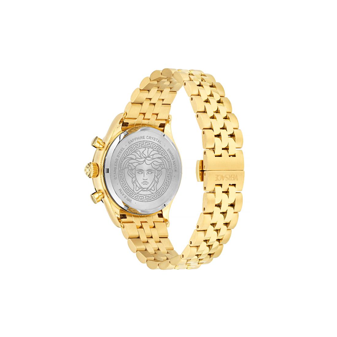 Versace Helleny.Chrono 40 mm Gold Dial Men Watch- VECFA0424
