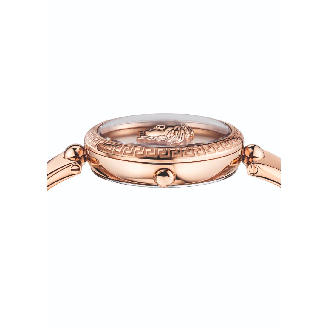 Versace Palazzo 34 mm Rose Gold Dial Women Analog Watch- VECQ00718