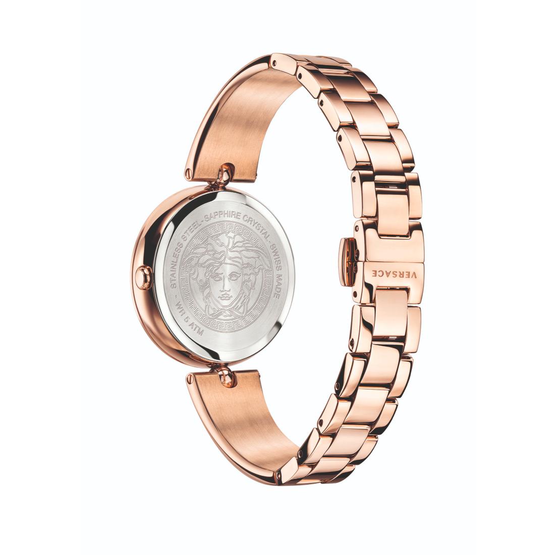Versace Palazzo 34 mm Rose Gold Dial Women Analog Watch- VECQ00718