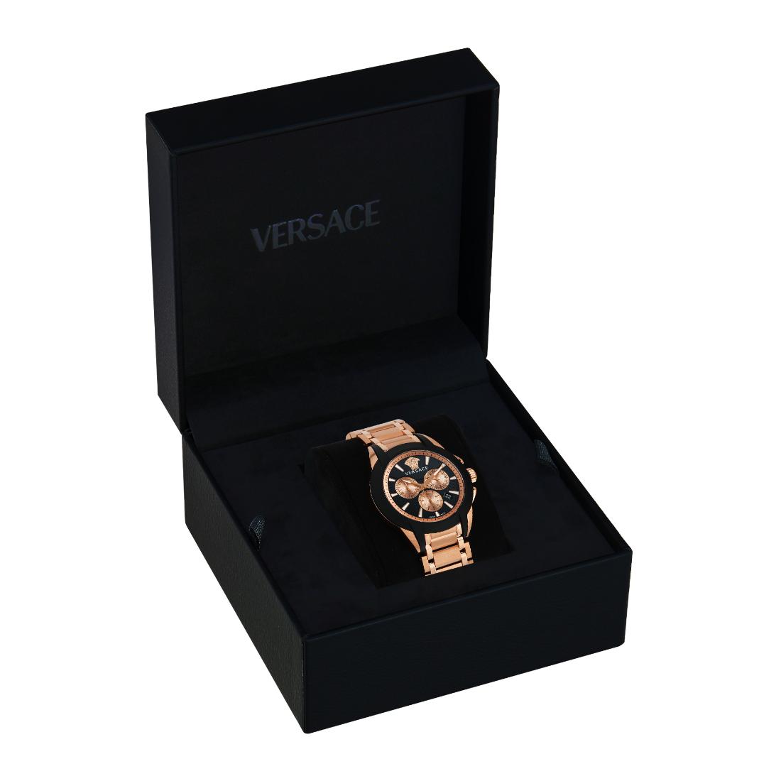 Versace Men 42 mm Size Black Round Dial Analog Watch- VEM800318
