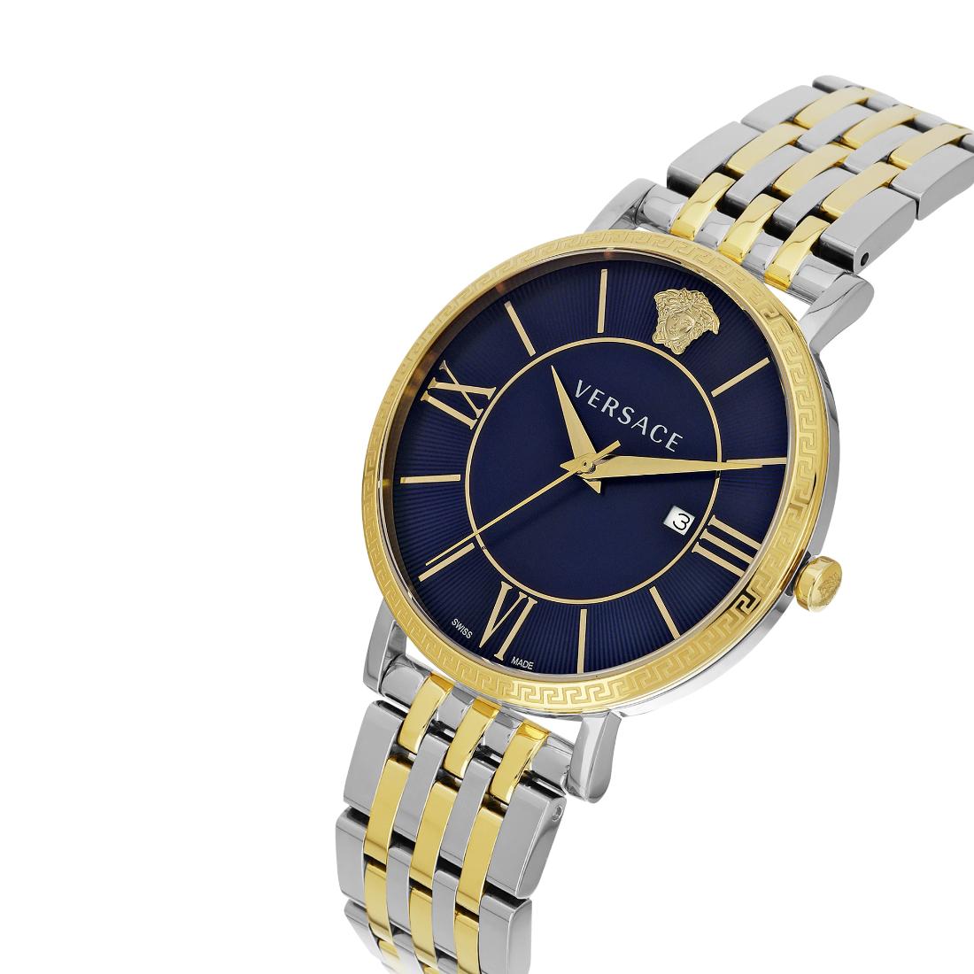 Versace V-Eternal 42 mm Blue Dial Men Analog Watch- VENCA0324