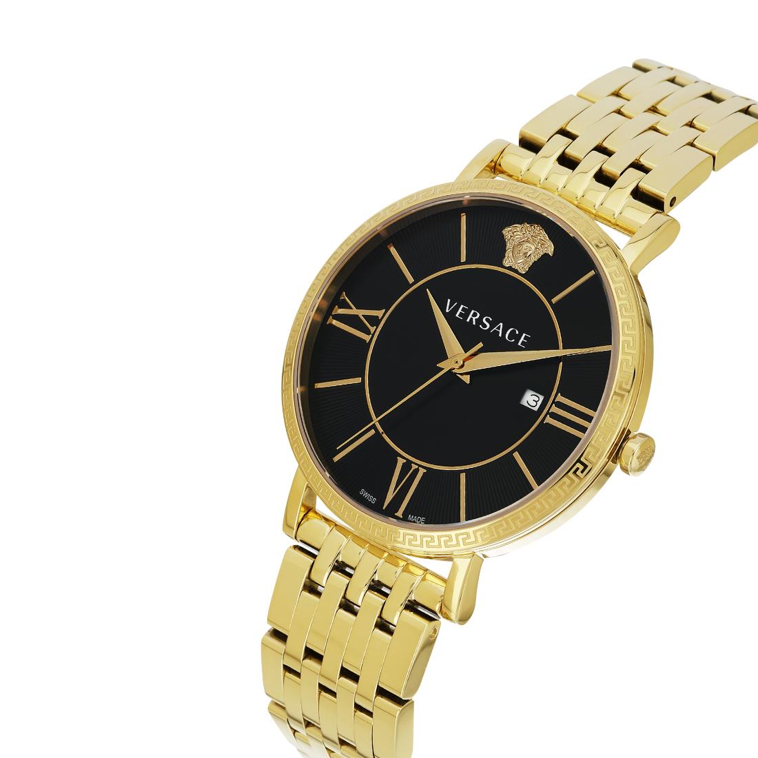Versace V-Eternal 42 mm Black Dial Men Analog Watch- VENCA0624
