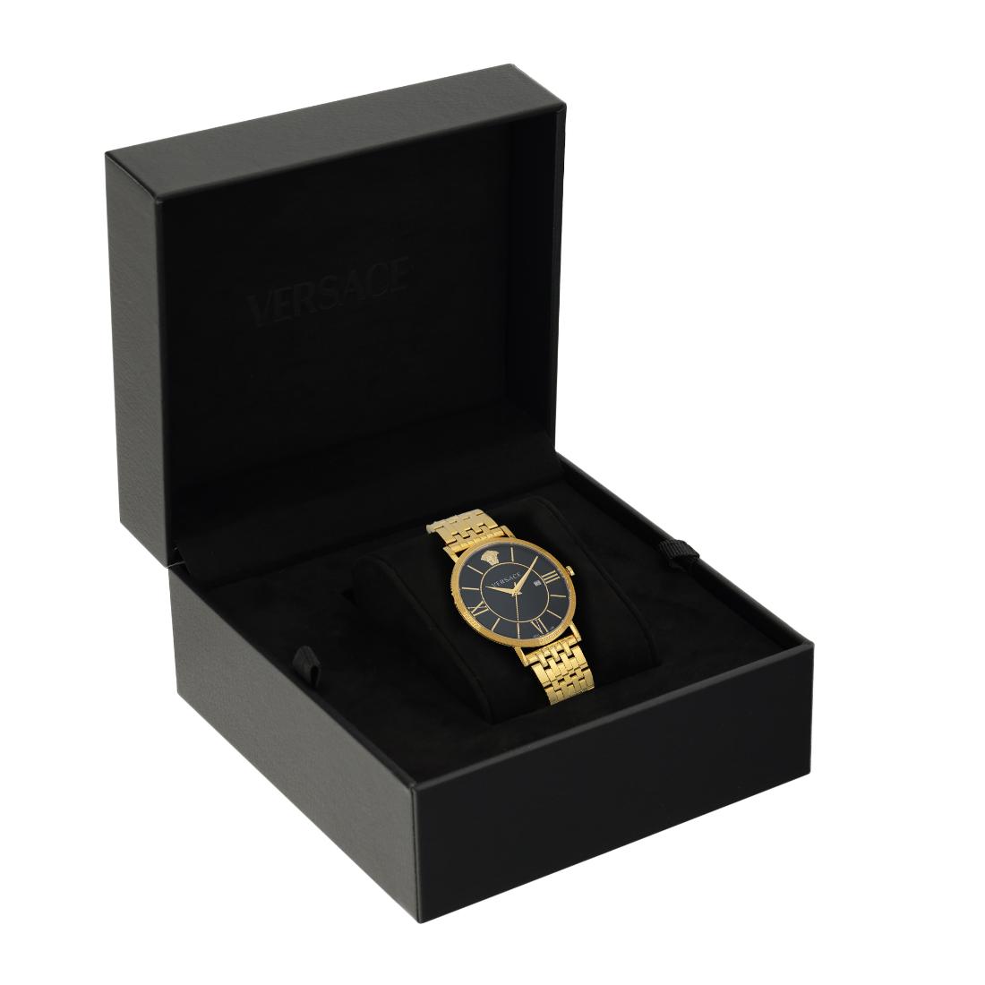 Versace V-Eternal 42 mm Black Dial Men Analog Watch- VENCA0624