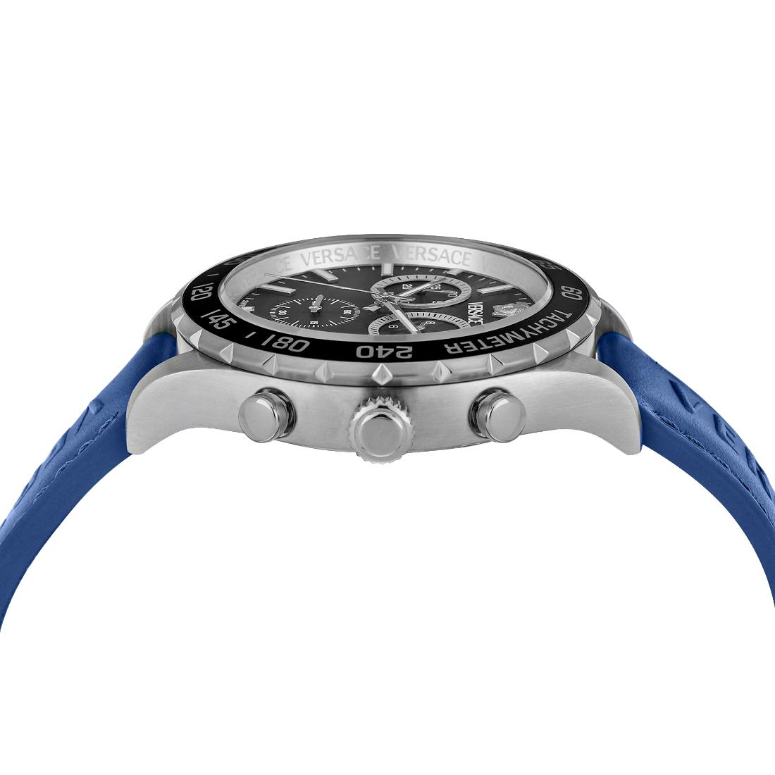 Versace Men 43 x 56.6mm Size Blue Round Dial Analog Watch- VEPCA0124
