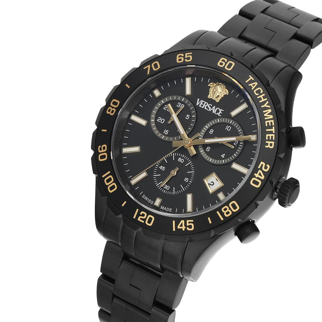 Versace New Hellen Chrono 43 x 56.6 mm Black Dial Men Watch- VEPCA0624