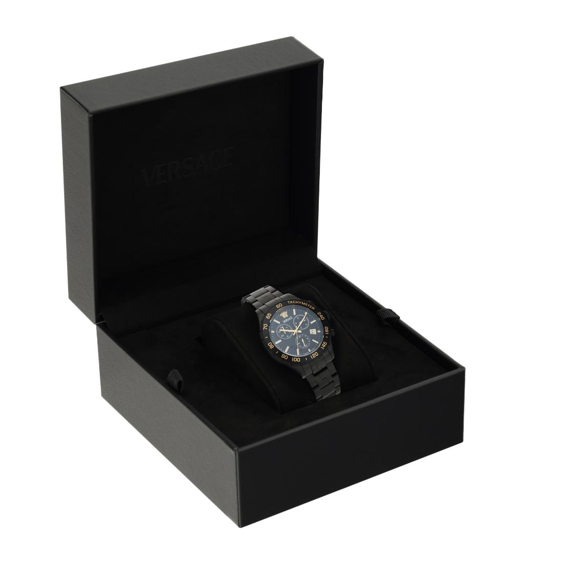Versace New Hellen Chrono 43 x 56.6 mm Black Dial Men Watch- VEPCA0624