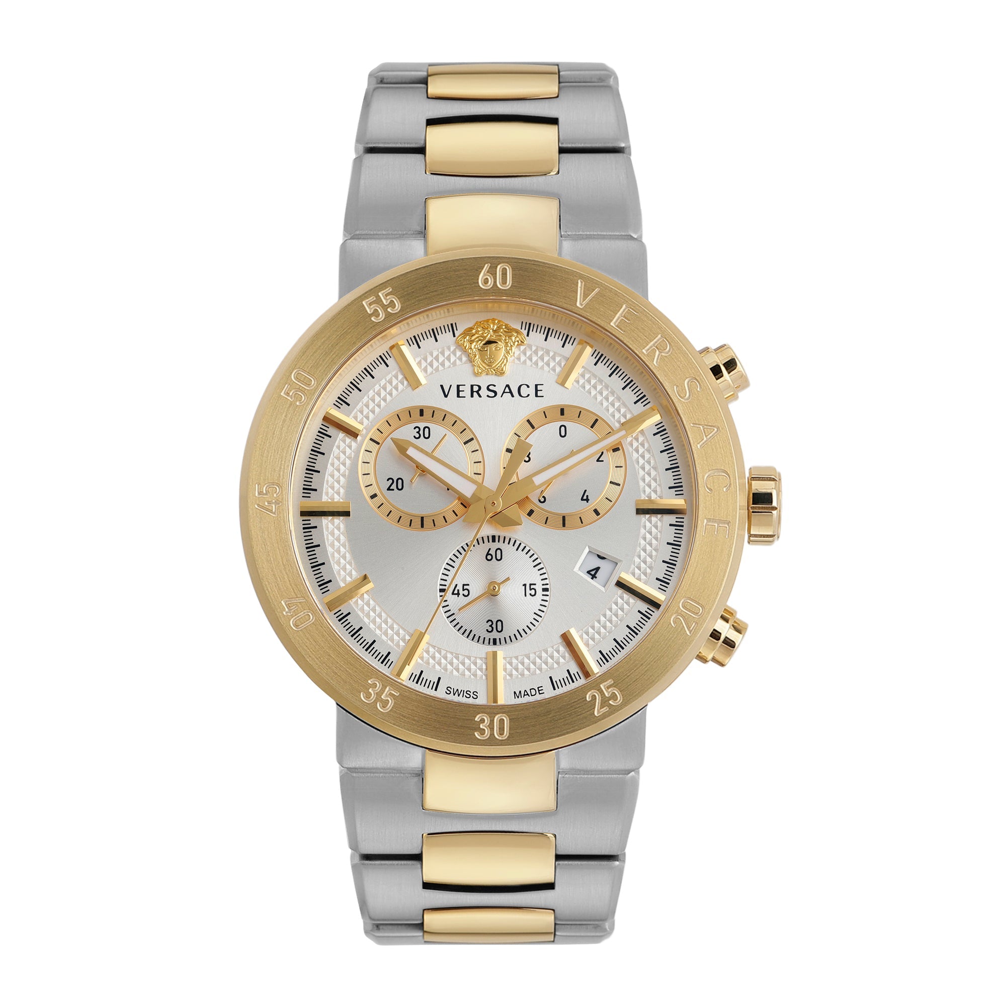 Mens Watches Versace Silver Tone Mystique Quartz Chronograph Watch