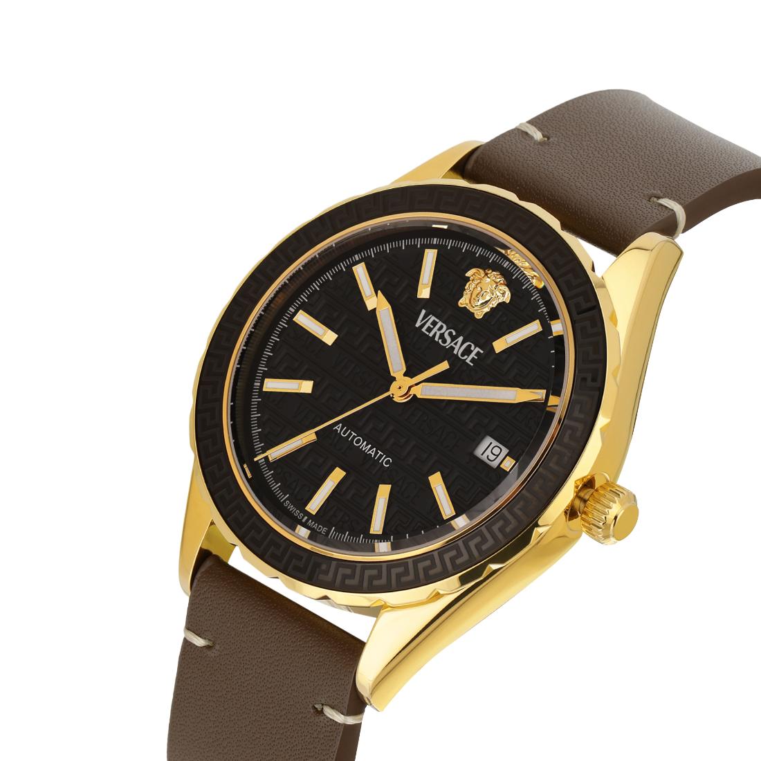 Versace Hellenyium Auto 42 mm Black Dial Men Analog Watch- VEQCA0224