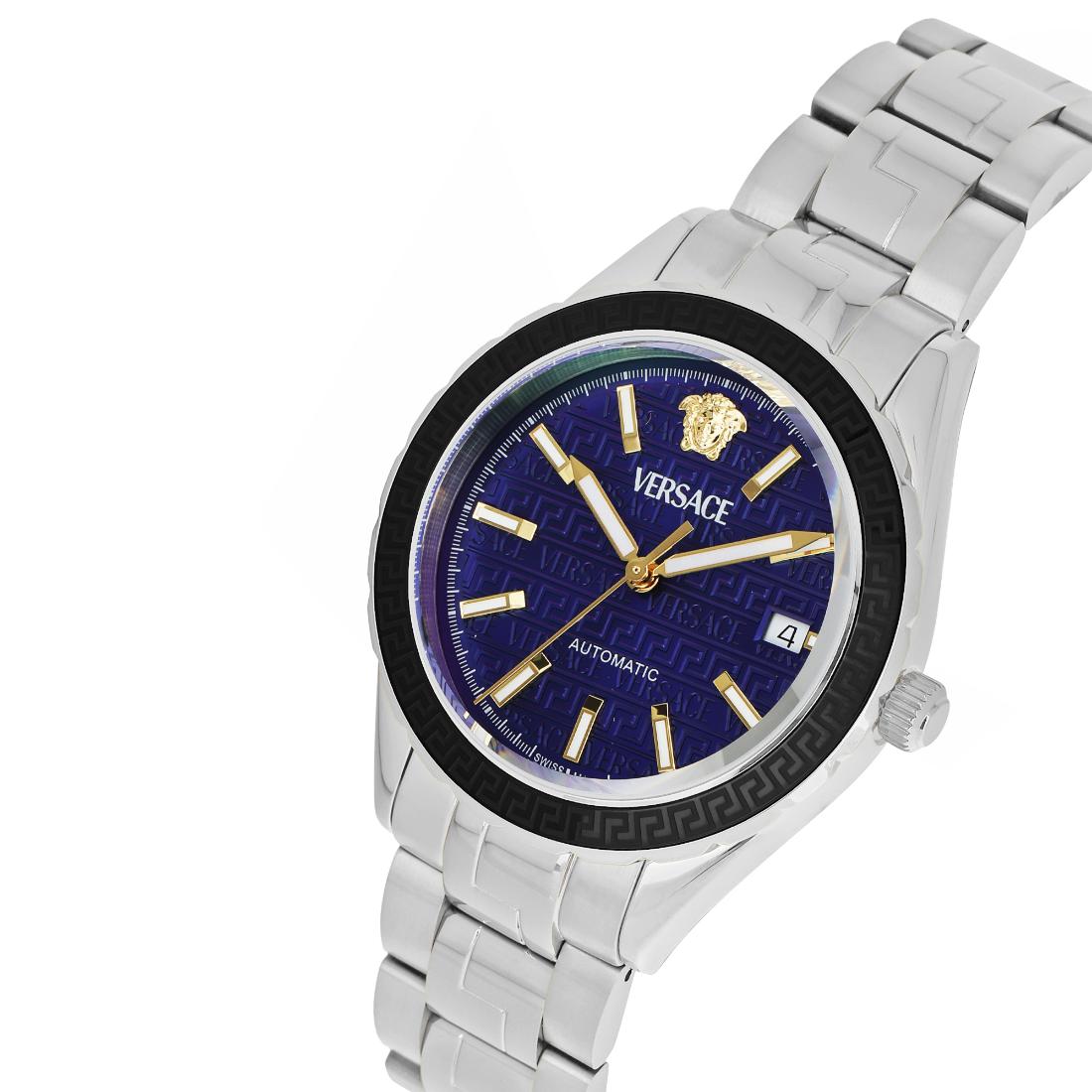 Versace Hellenyium Auto 42 mm Blue Dial Men Analog Watch- VEQCA0424