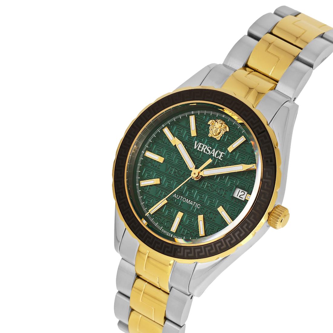 Versace Hellenyium Auto 42 mm Green Dial Men Analog Watch- VEQCA0524