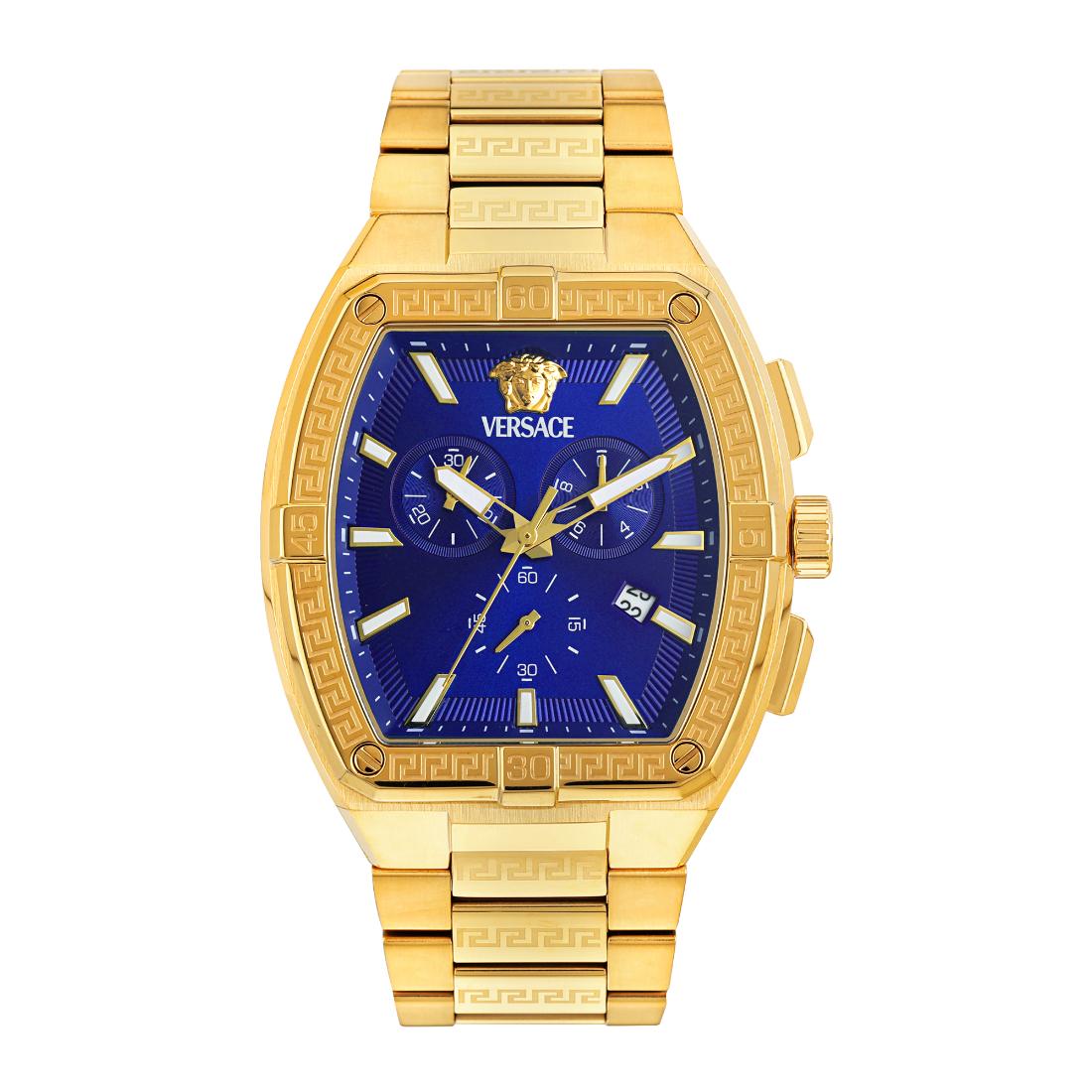 Versace Men 44 X mm Size Blue Rectangular Dial Analog Watch