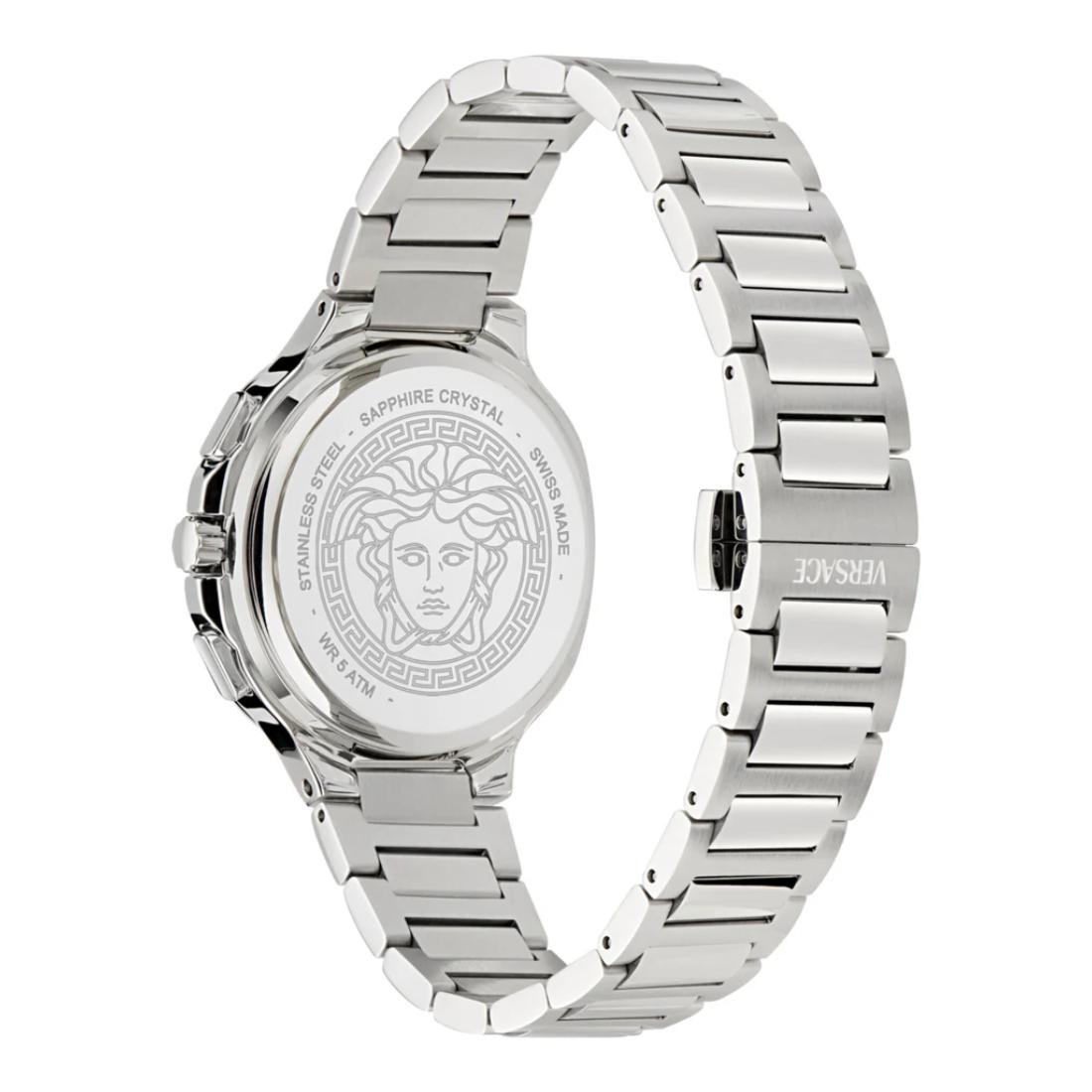 Versace V-Lady 40 mm White-Silver Dial Unisex Chrono Watch- VEVCA0424