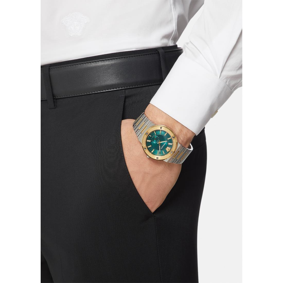 Versace Greca Logo-Vi 41 mm Green Dial Men Analog Watch- VEVI00420