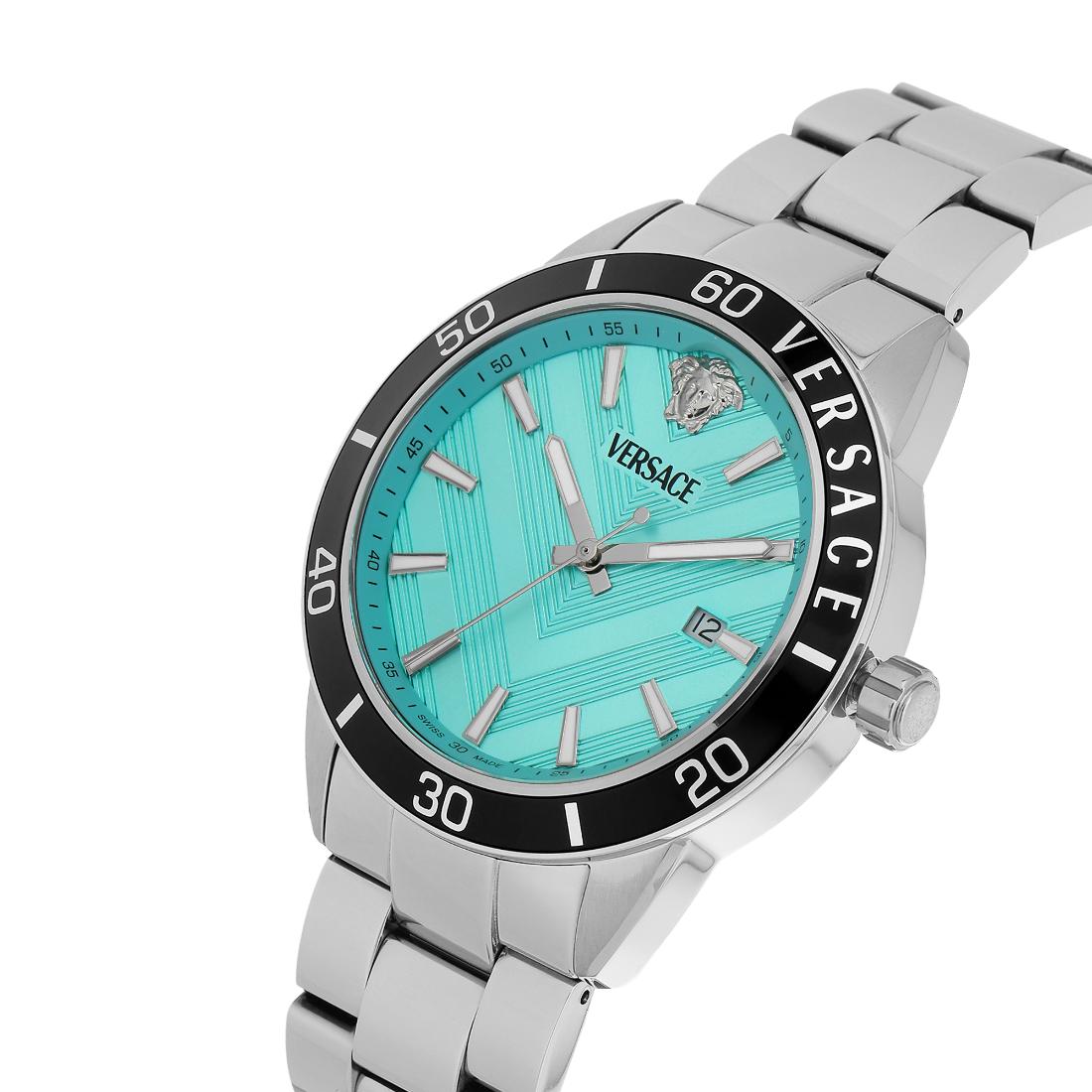 Versace Greca Urban 43 mm Light Blue Dial Men Analog Watch- VEYCA0324