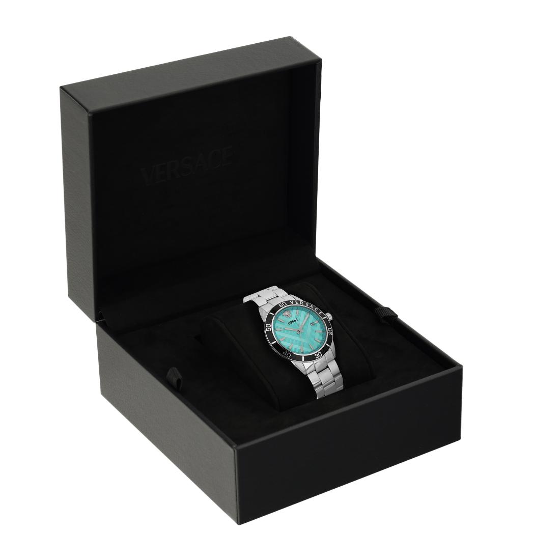 Versace Greca Urban 43 mm Light Blue Dial Men Analog Watch- VEYCA0324