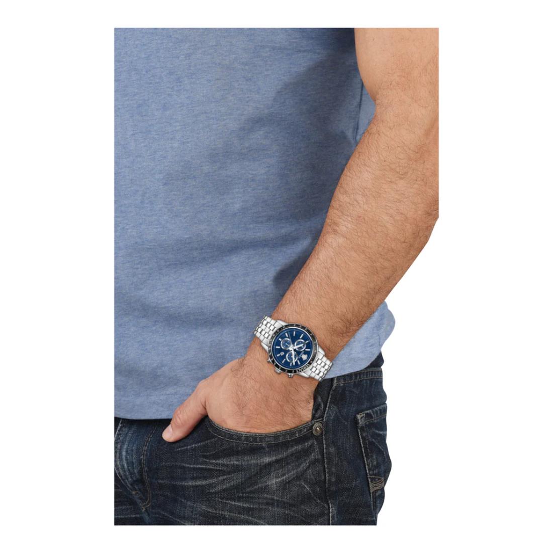 Versace Sport 44 mm Blue Dial Men Chrono Watch- VEZCA0324