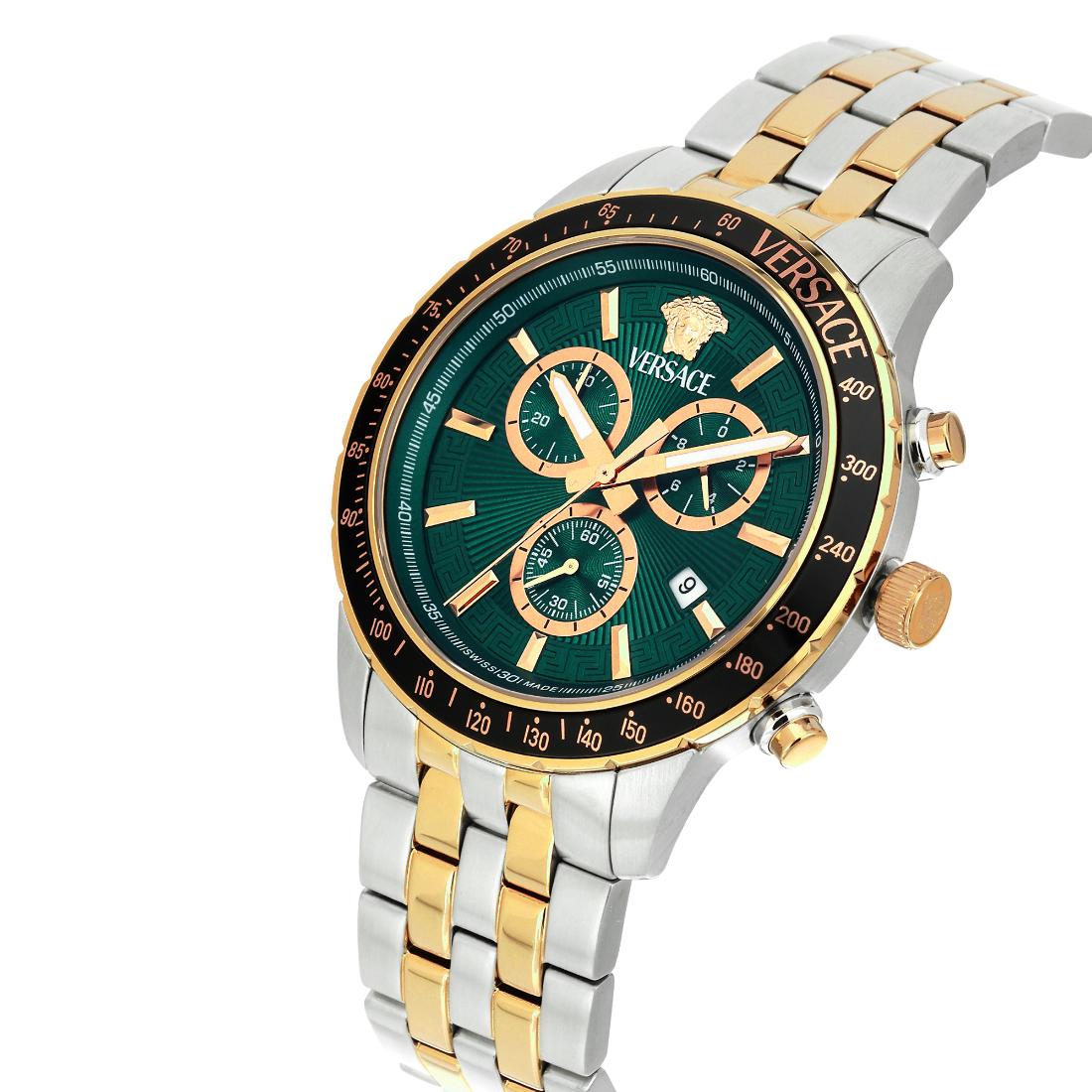 Versace Sport Chrono - VEZCA 44 mm Green Dial Men Wrist Watch - VEZCA0524