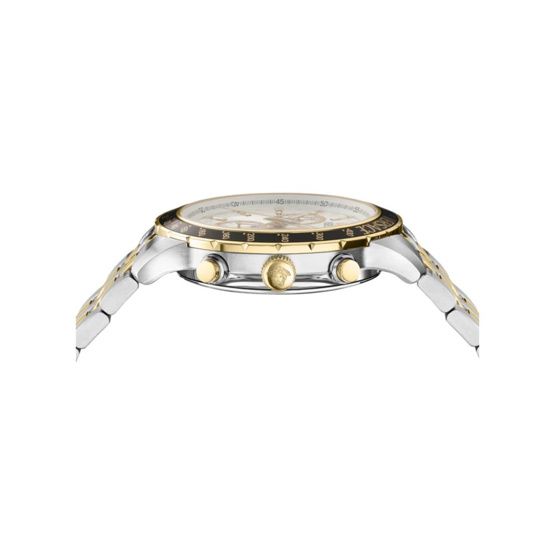 Versace Sport 44 mm Silver White Guilloch Dial Men Chrono Watch- VEZCA0624