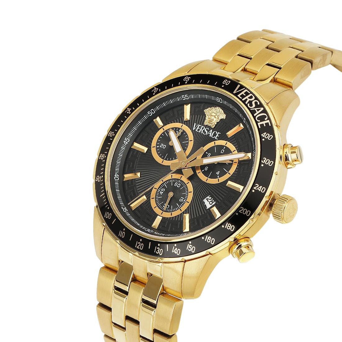 Versace Sport Chrono - VEZCA 44 mm Black Dial Men Wrist Watch - VEZCA0724