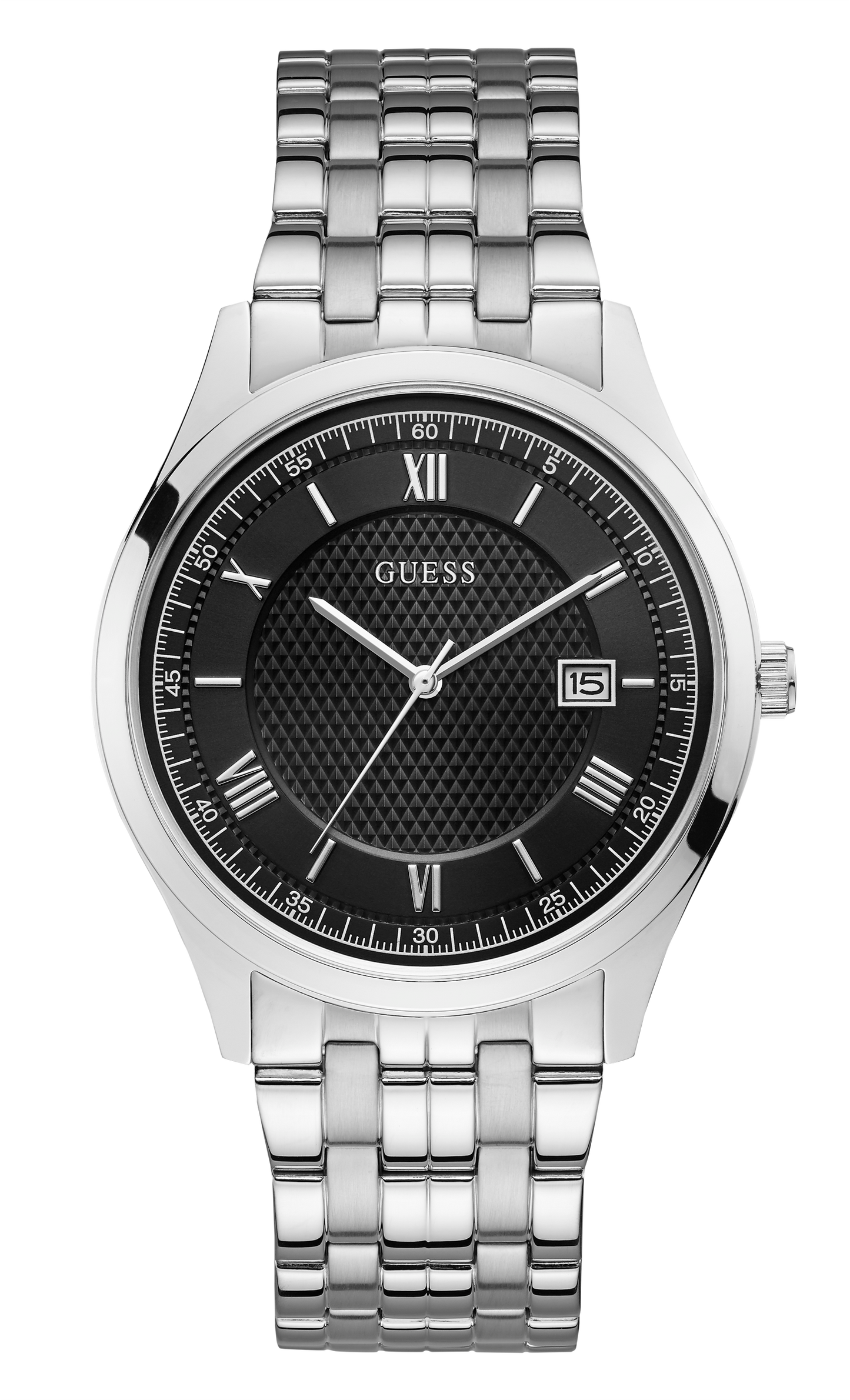 Guess Men Black Dial Analog Watch - W1218G1