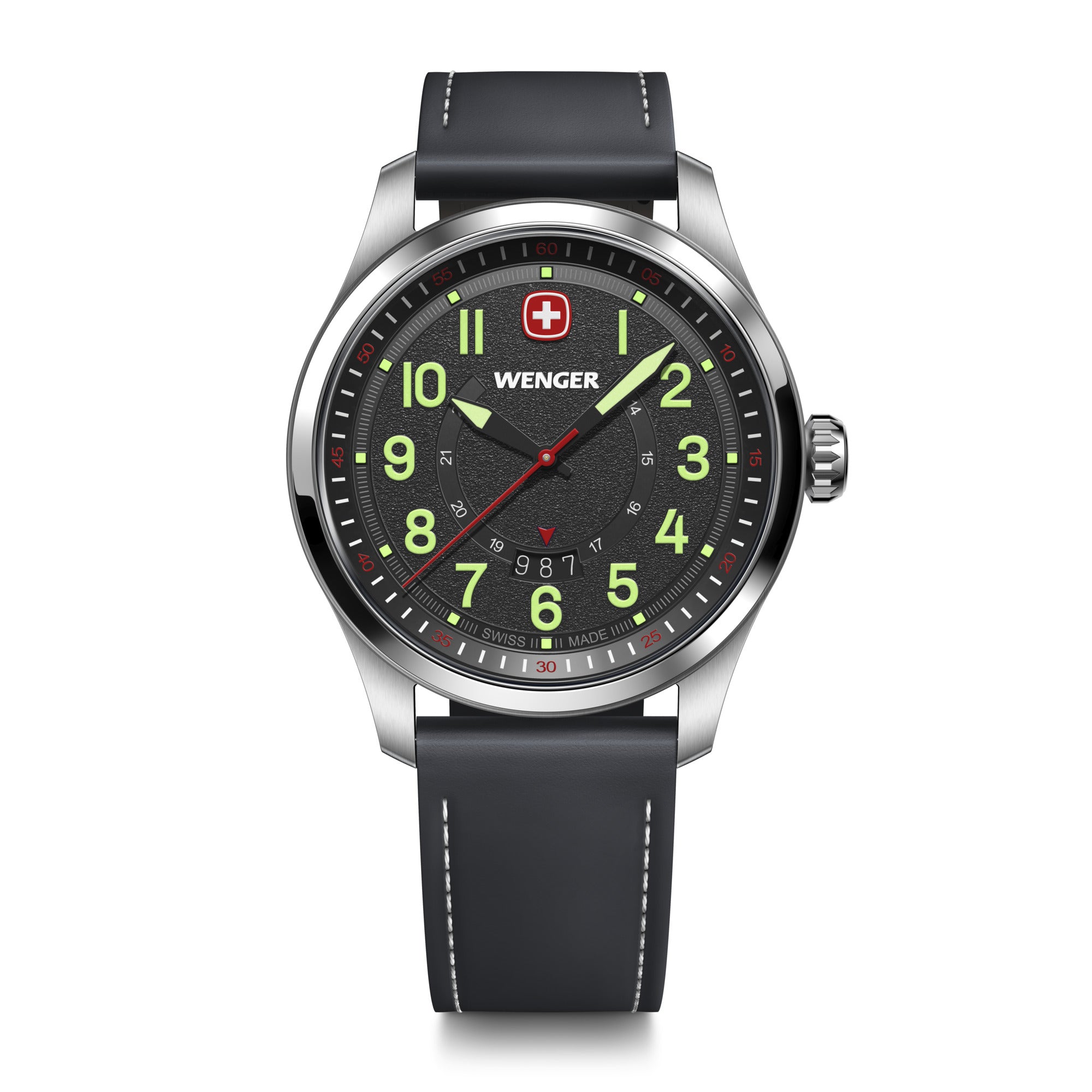 Wenger Terragraph Black Dial 43mm Men Analog Watch 01.0541.121