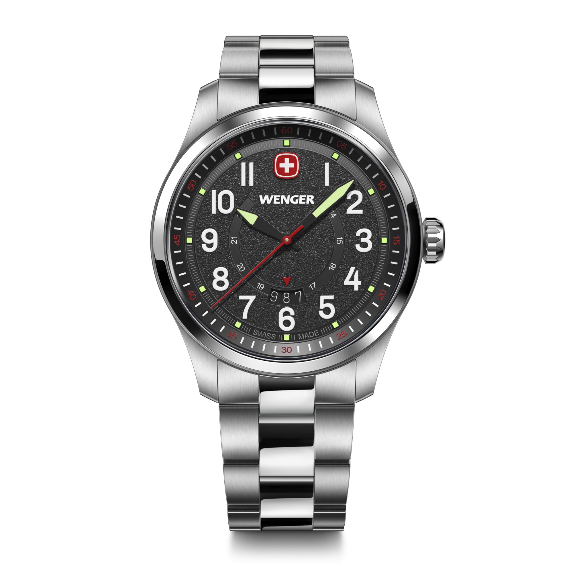 Wenger Terragraph Black Dial 43mm Men Analog Watch 01.0541.122