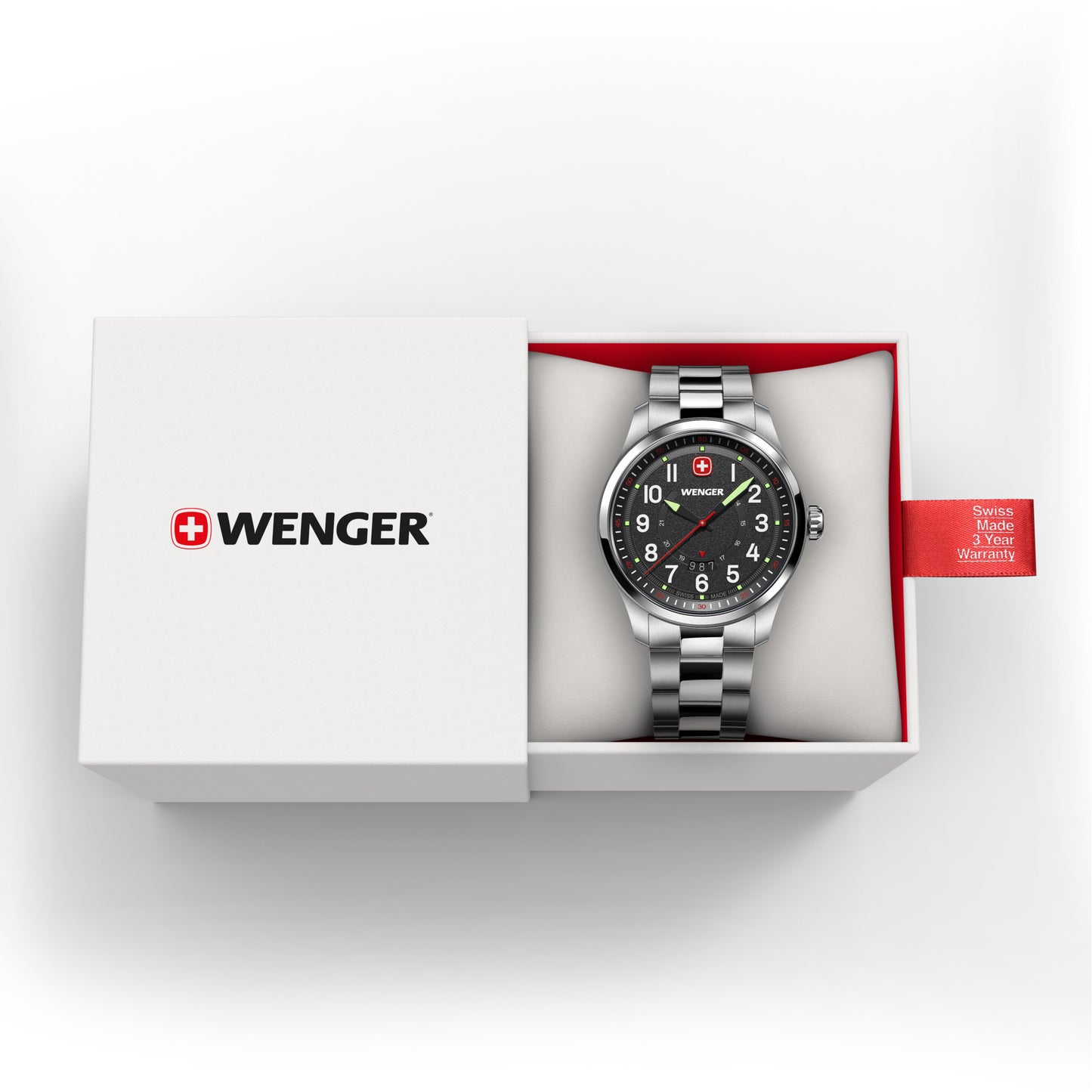 Wenger Terragraph Black Dial 43mm Men Analog Watch 01.0541.122