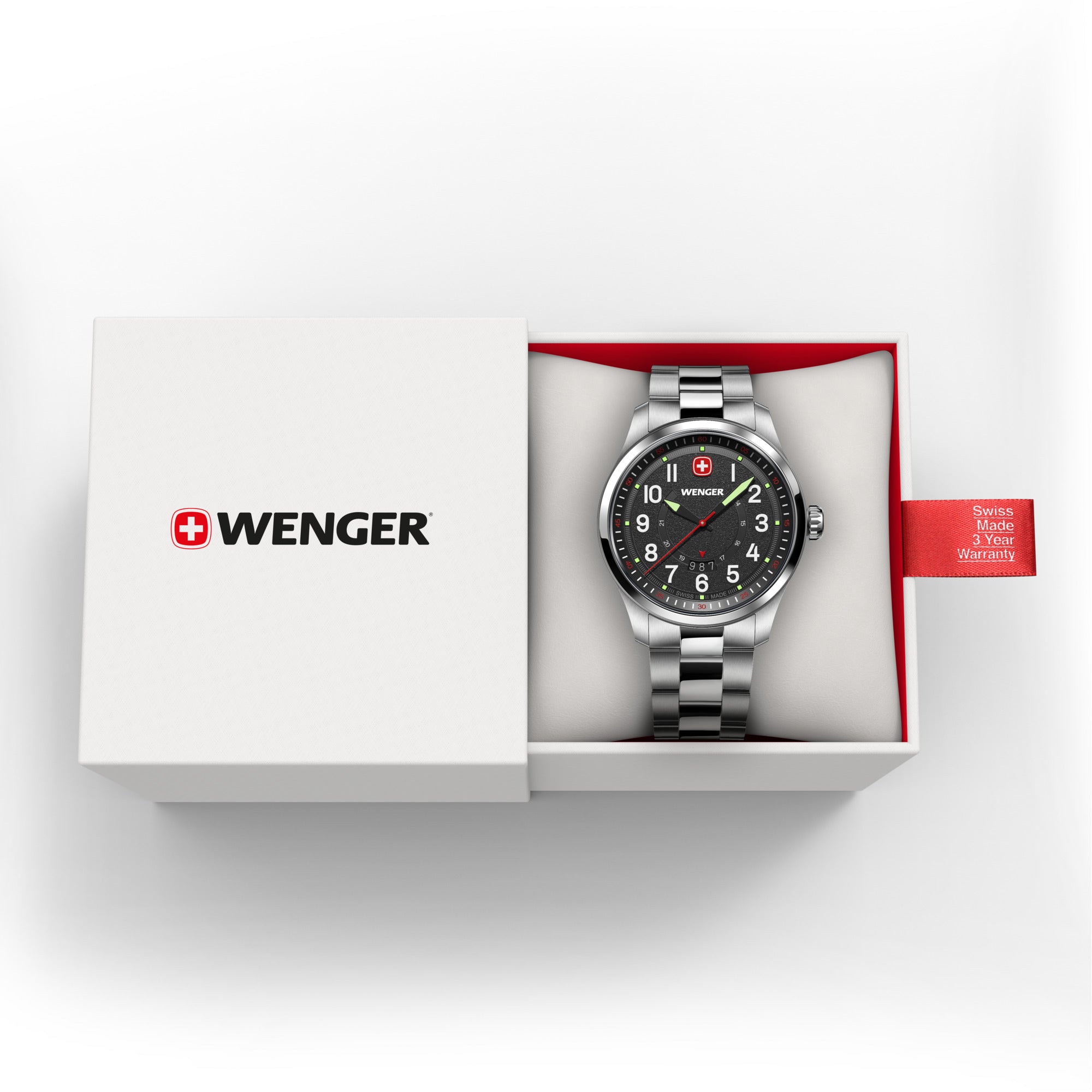 Wenger Terragraph Black Dial 43mm Men Analog Watch 01.0541.122