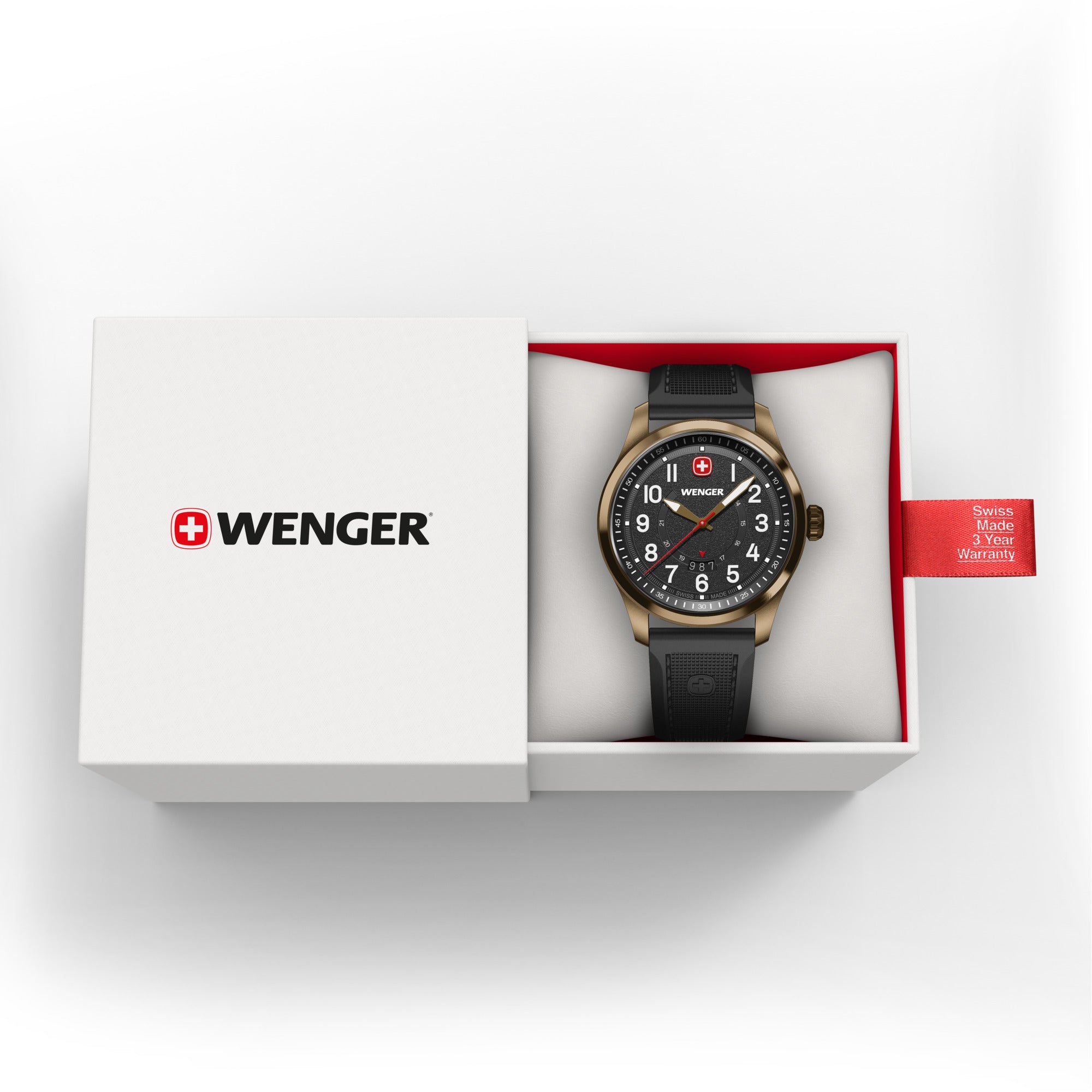 Wenger Terragraph Black Dial 43mm Men Analog Watch 01.0541.125