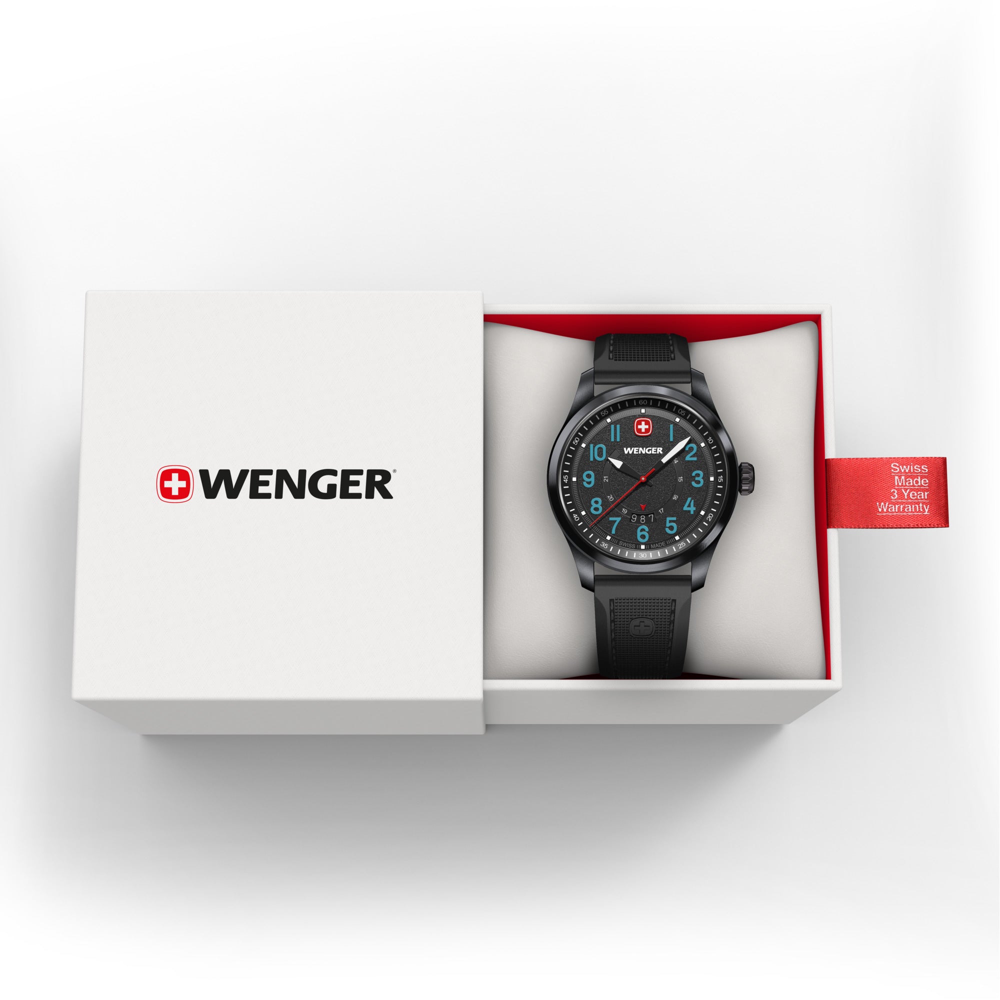 Wenger Terragraph Black Dial 43mm Men Analog Watch 01.0541.127