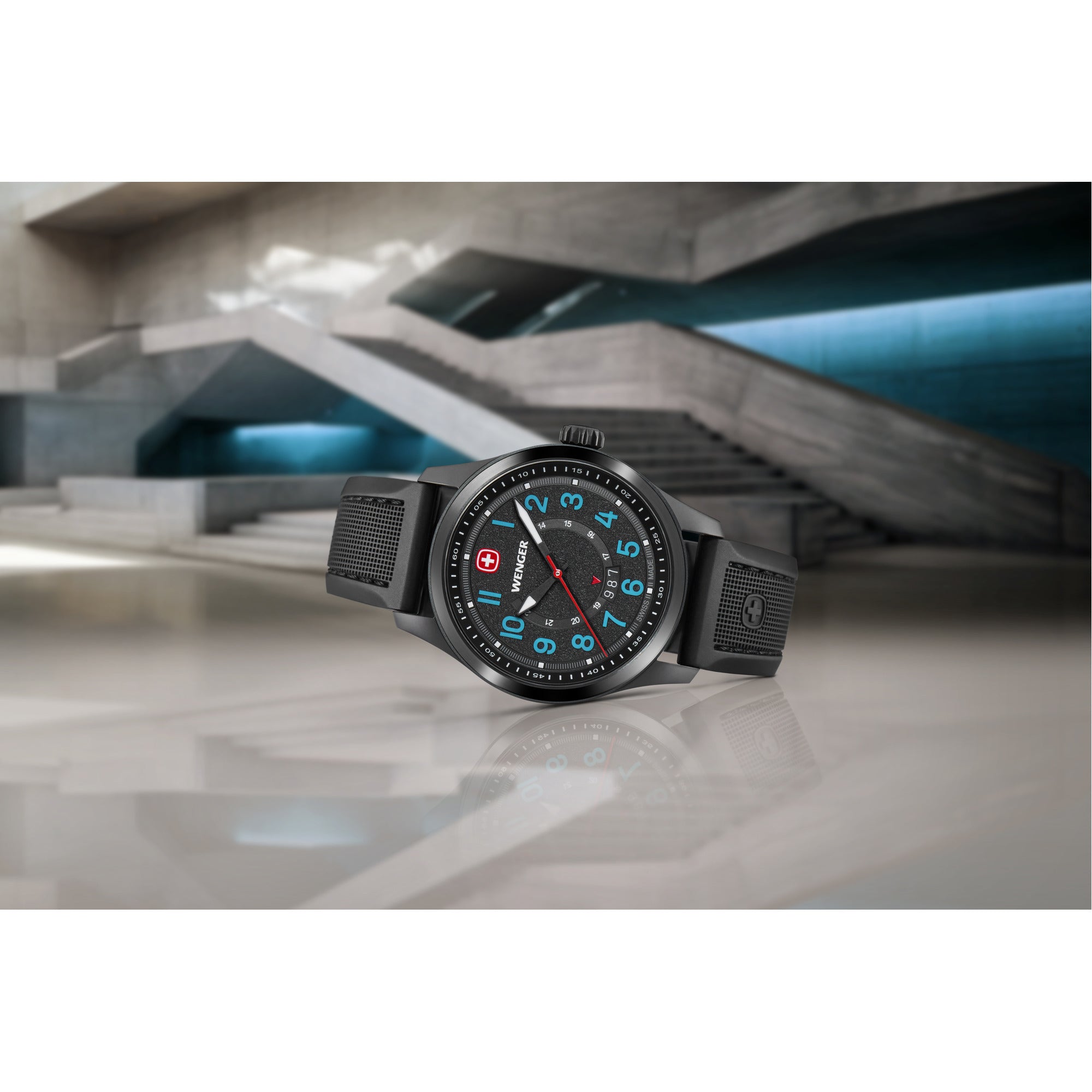 Wenger Terragraph Black Dial 43mm Men Analog Watch 01.0541.127