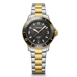 W Wenger watch with two-tone metal strap on white background