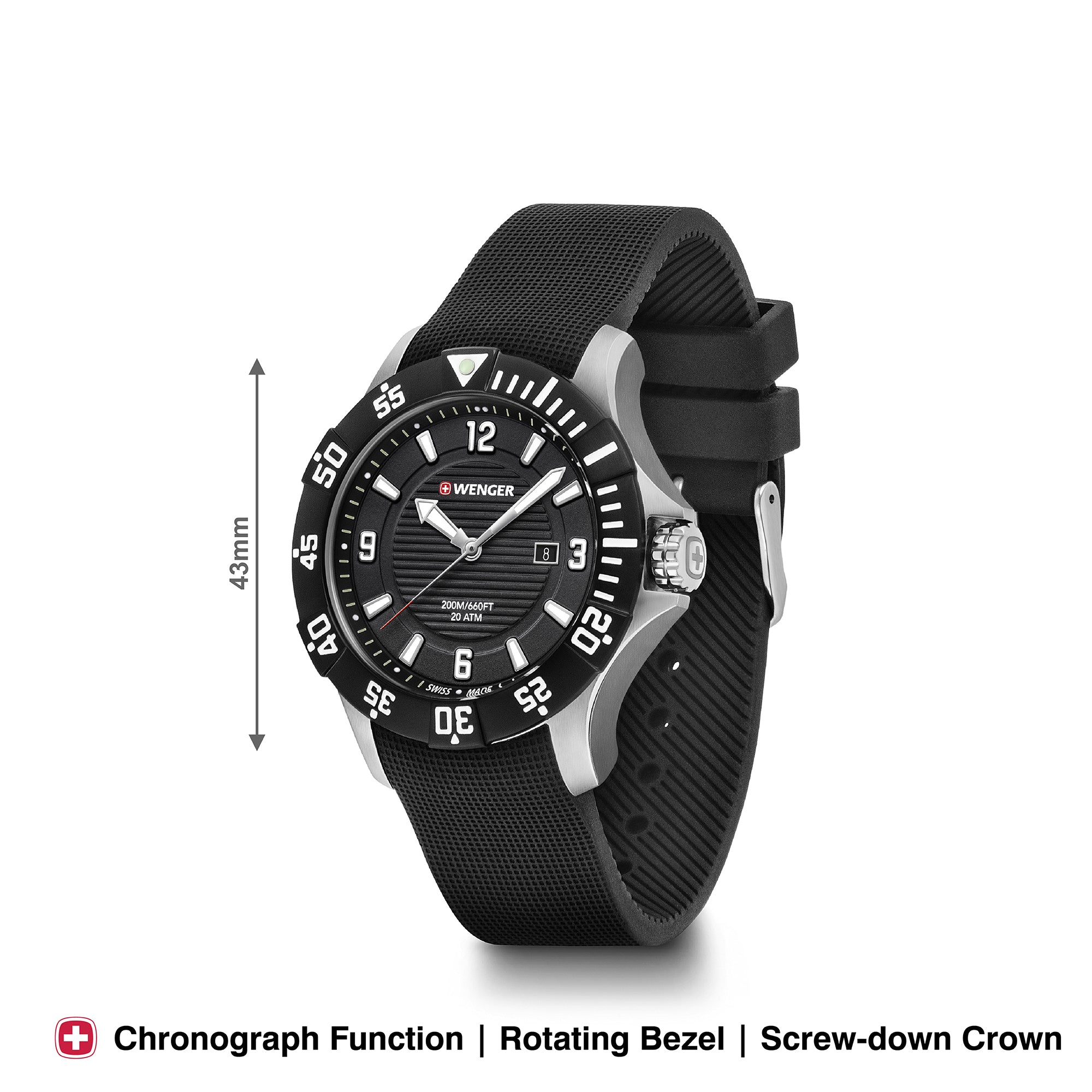 Wenger Seaforce 43mm Black Dial Men Analog Watch 01.0641.132