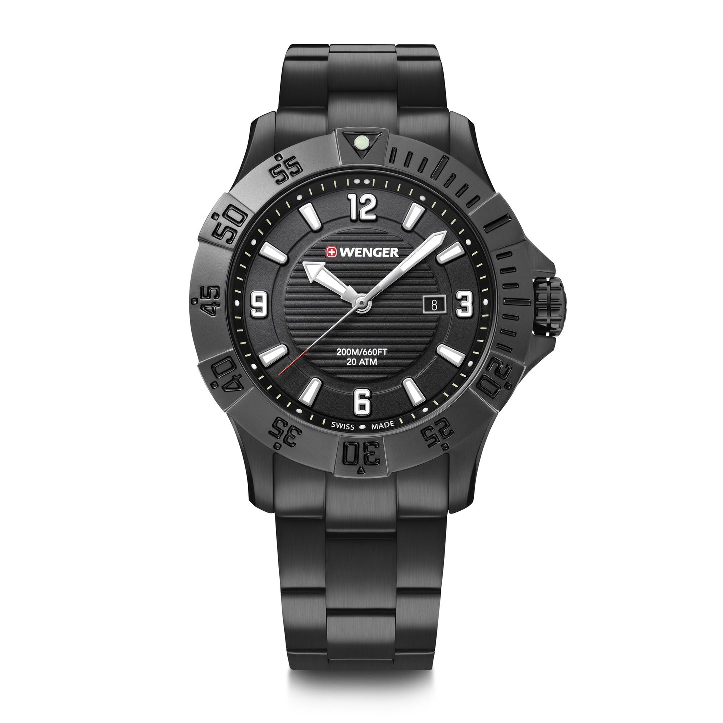 Wenger Sea Force 43mm Men Black Dial Analog Watch 01.0641.135