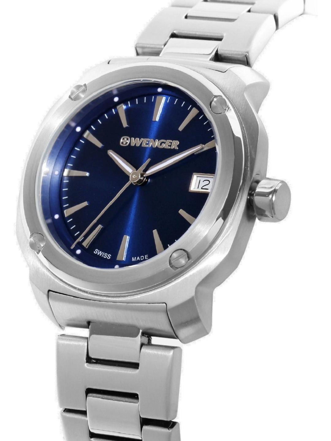 Wenger Edge Index Women 34 mm Blue Dial Analog Watch 01.1121.103
