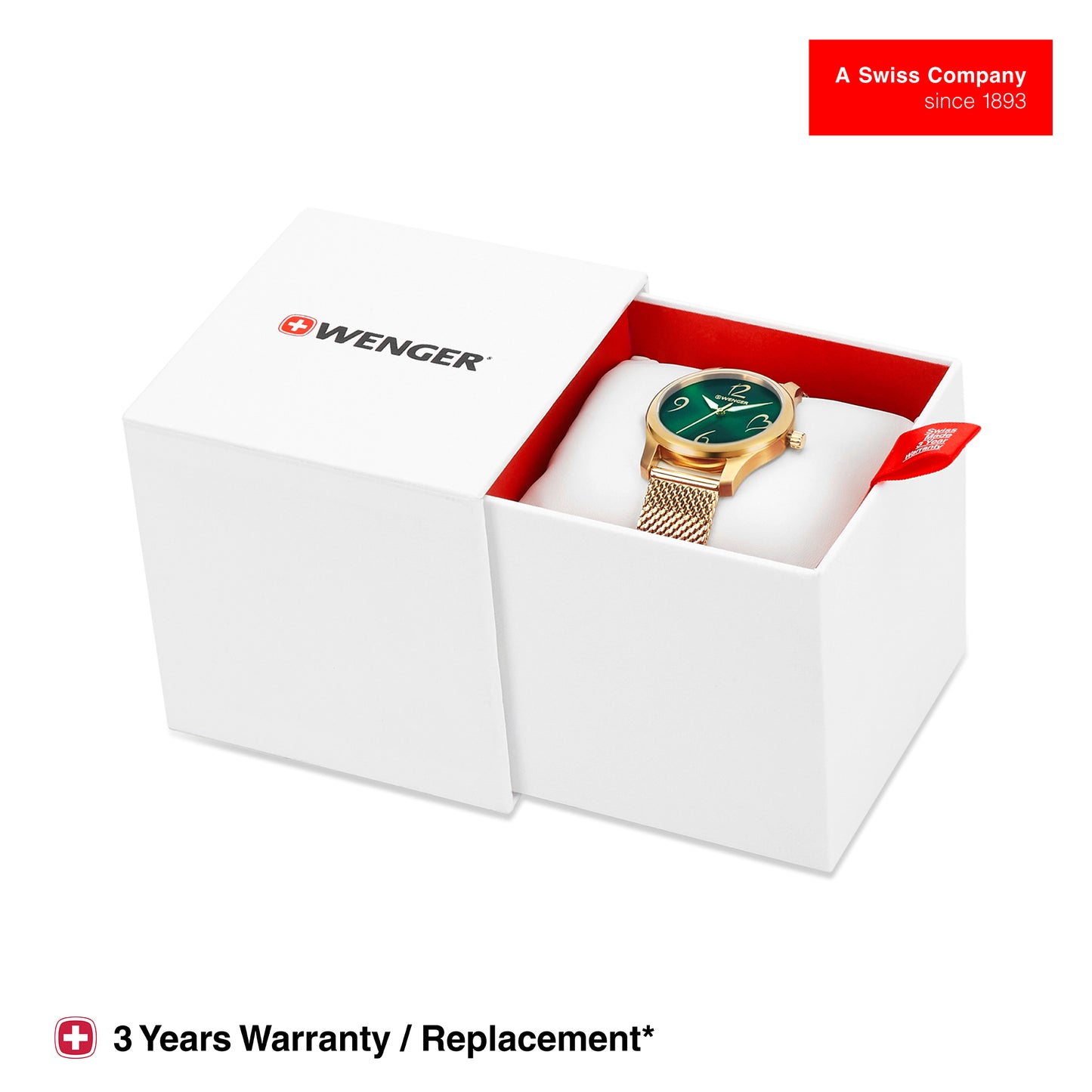 Wenger City Very 34 mm Green Dial Women Analog Watch 01.1421.121