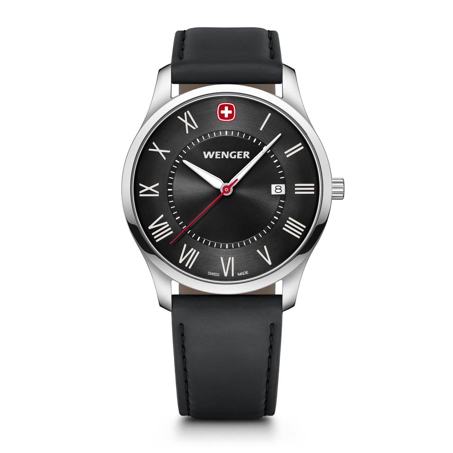 Wenger City Classic 42 mm Black Dial Strap Men Analog Watch 01.1441.138