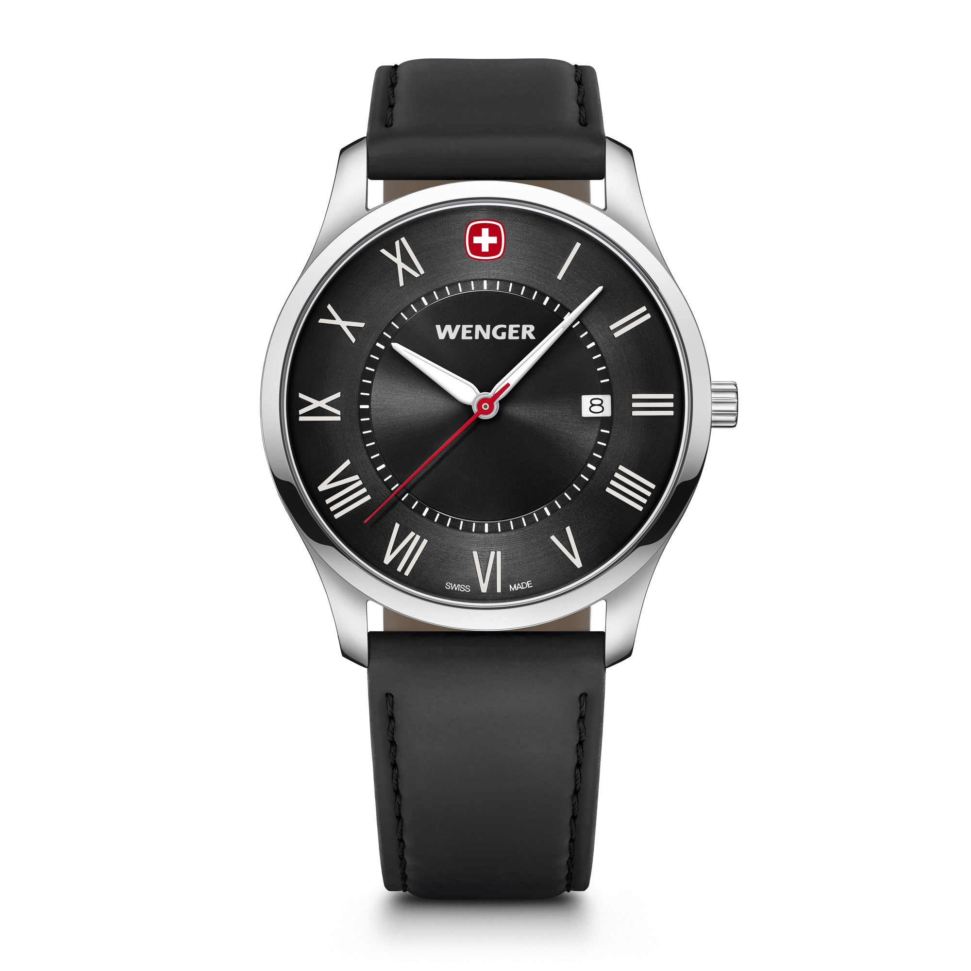 Wenger City Classic 42 mm Black Dial Strap Men Analog Watch 01.1441.138