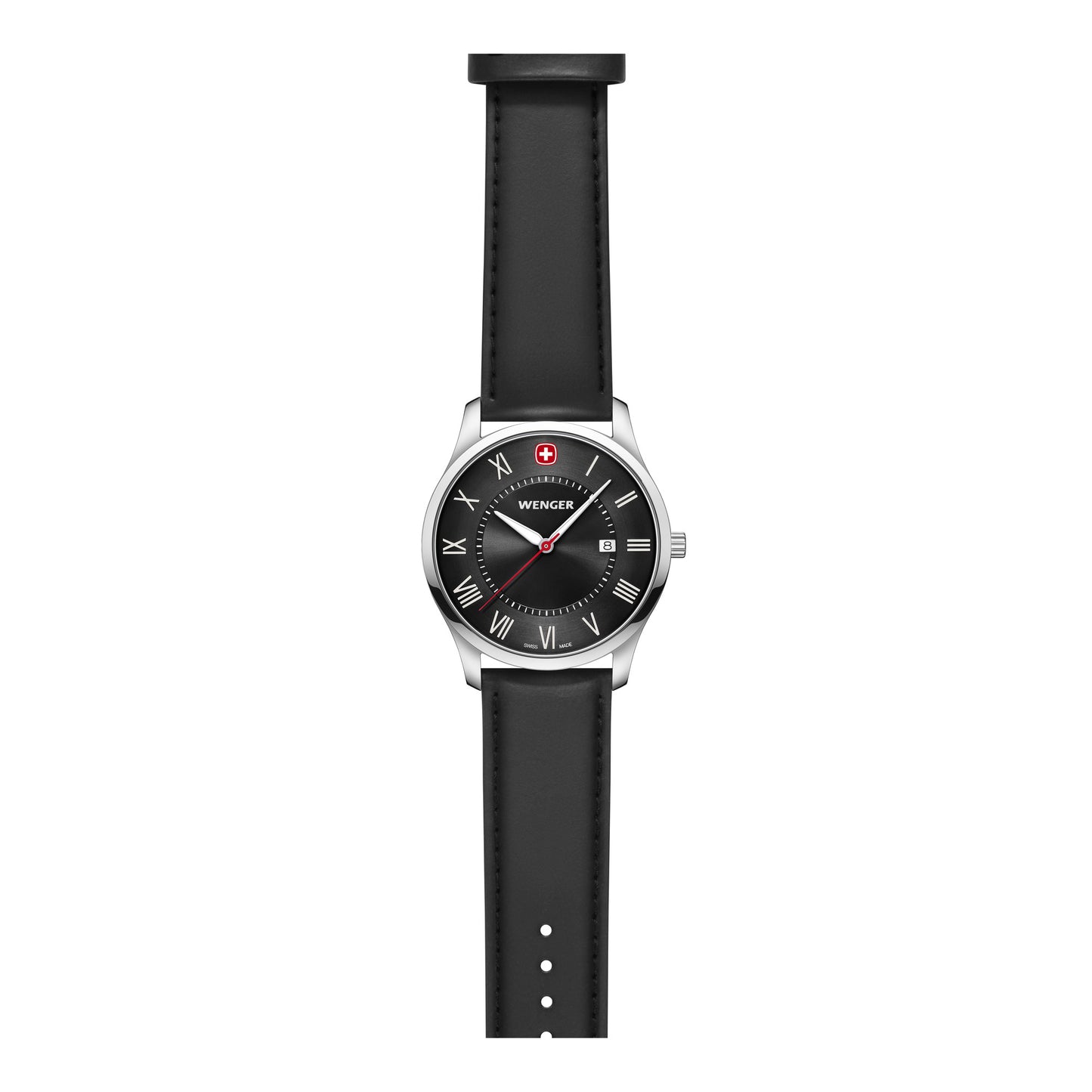 Wenger City Classic 42 mm Black Dial Strap Men Analog Watch 01.1441.138