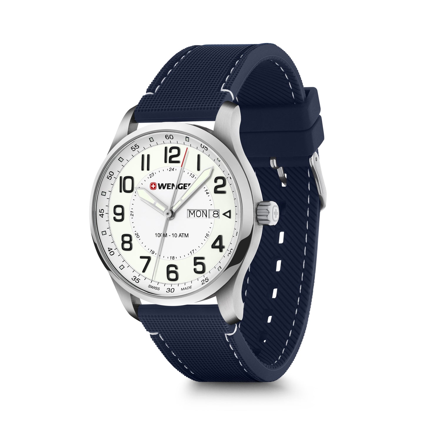 Wenger Attitude 42mm White Dial Men Analog Watch 01.1541.126