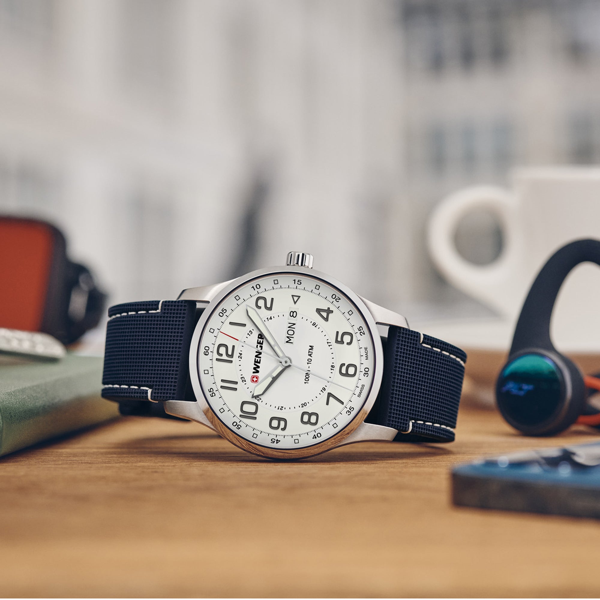 Wenger Attitude 42mm White Dial Men Analog Watch 01.1541.126