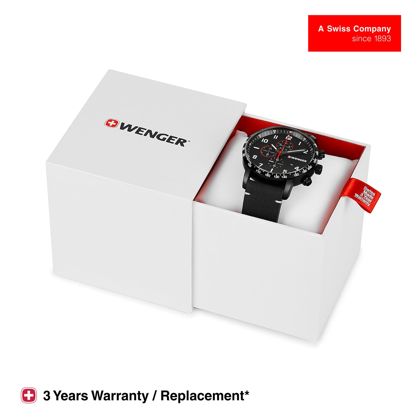 Wenger Attitude Chrono 44mm Black Dial Men Watch 01.1543.106