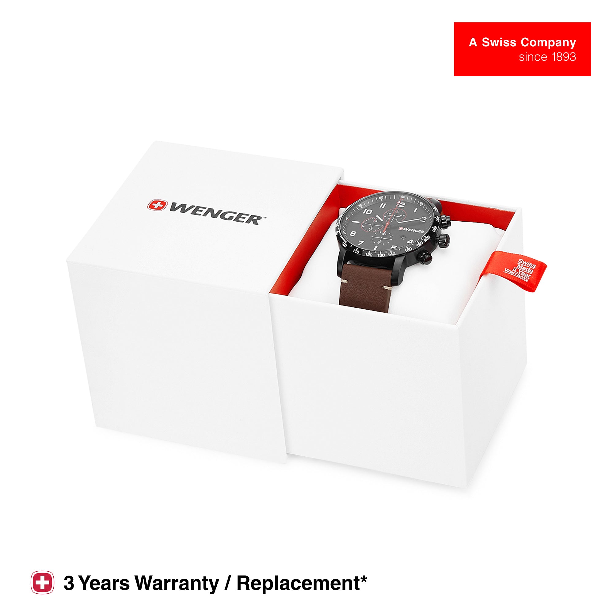 Wenger Attitude Chrono 44mm Black Dial Men Watch 01.1543.107