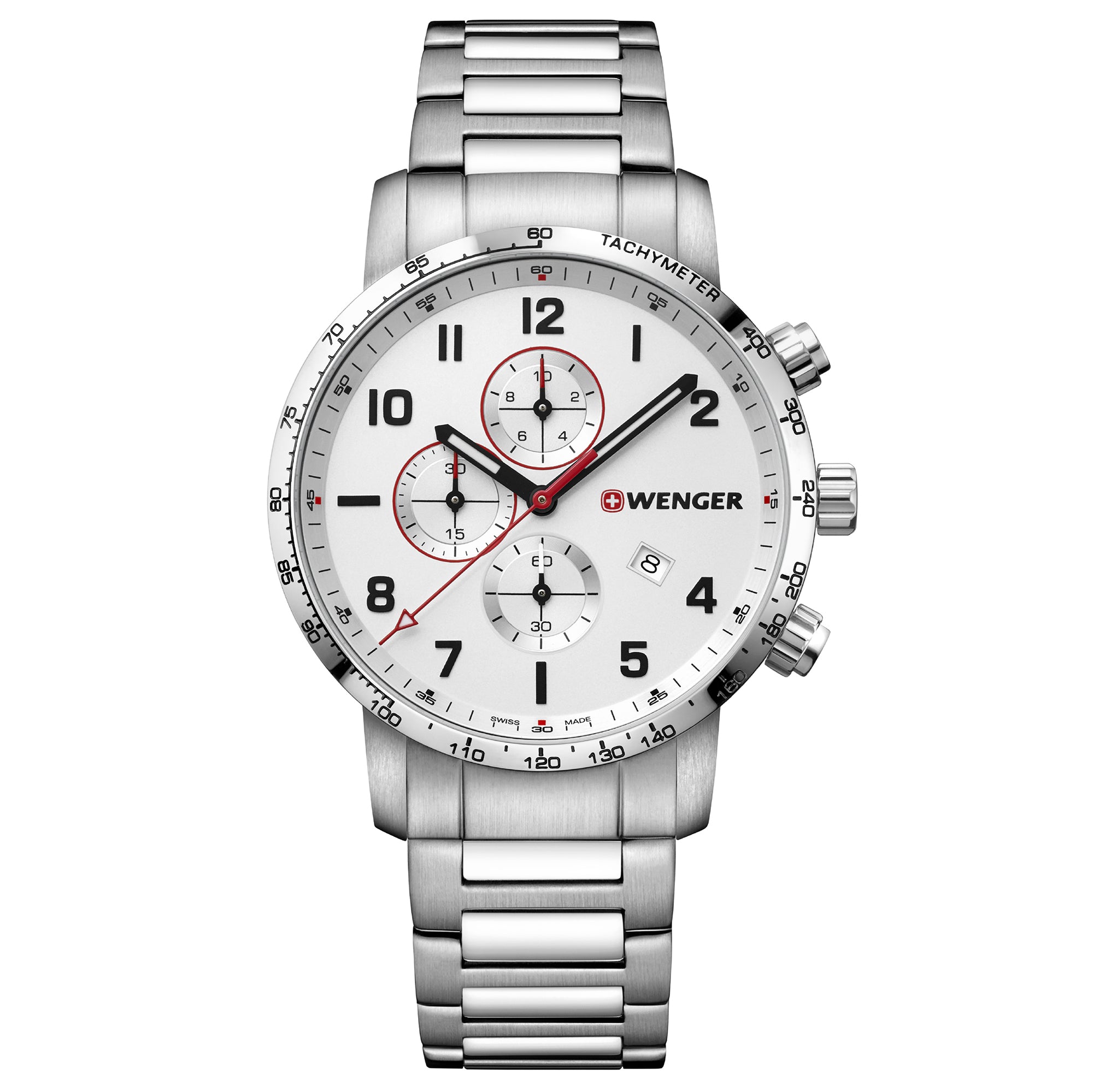 Wenger Attitude Chrono 44mm Silver Dial Men Watch 01.1543.110