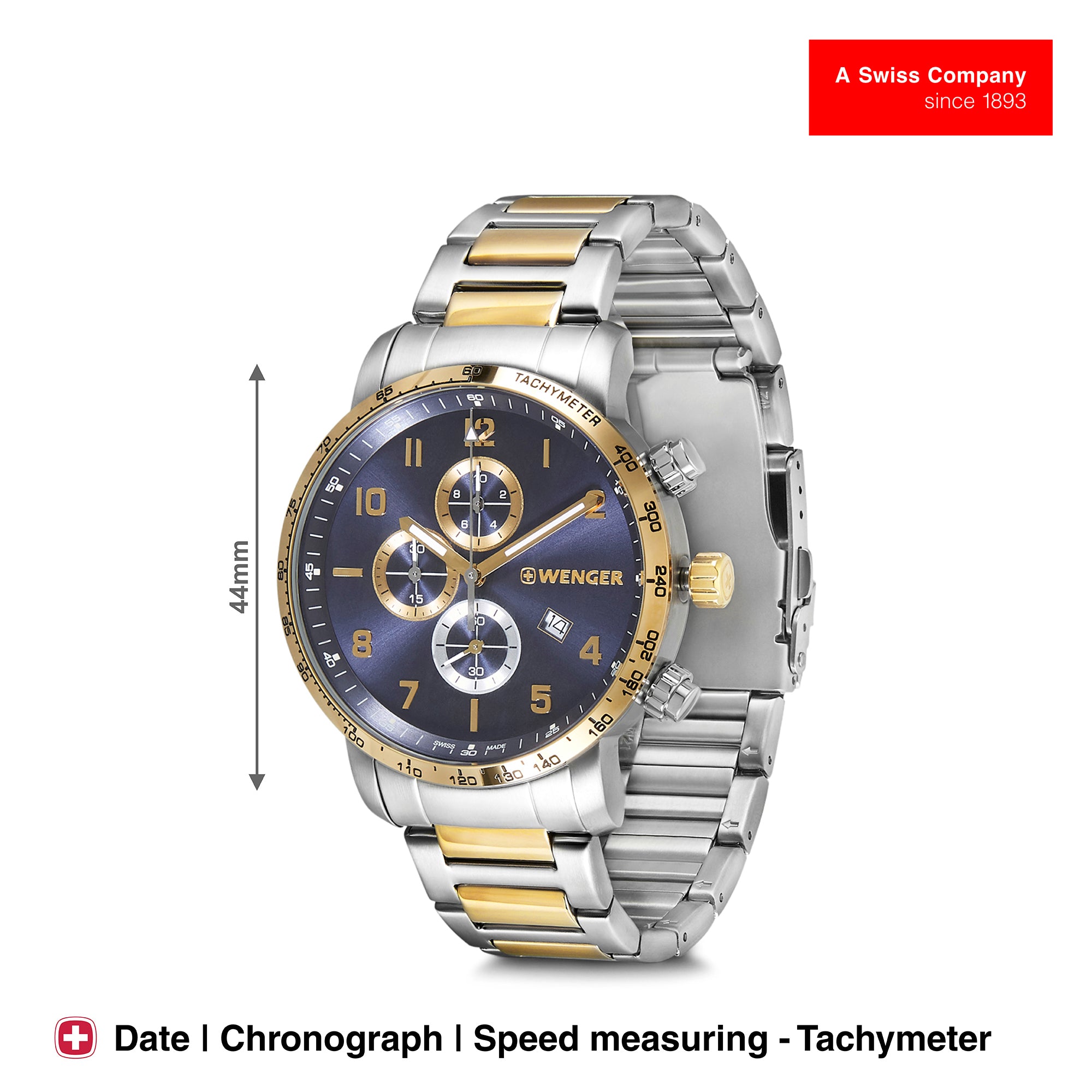 Wenger Attitude Chrono 44mm Blue Dial Men Watch 01.1543.112