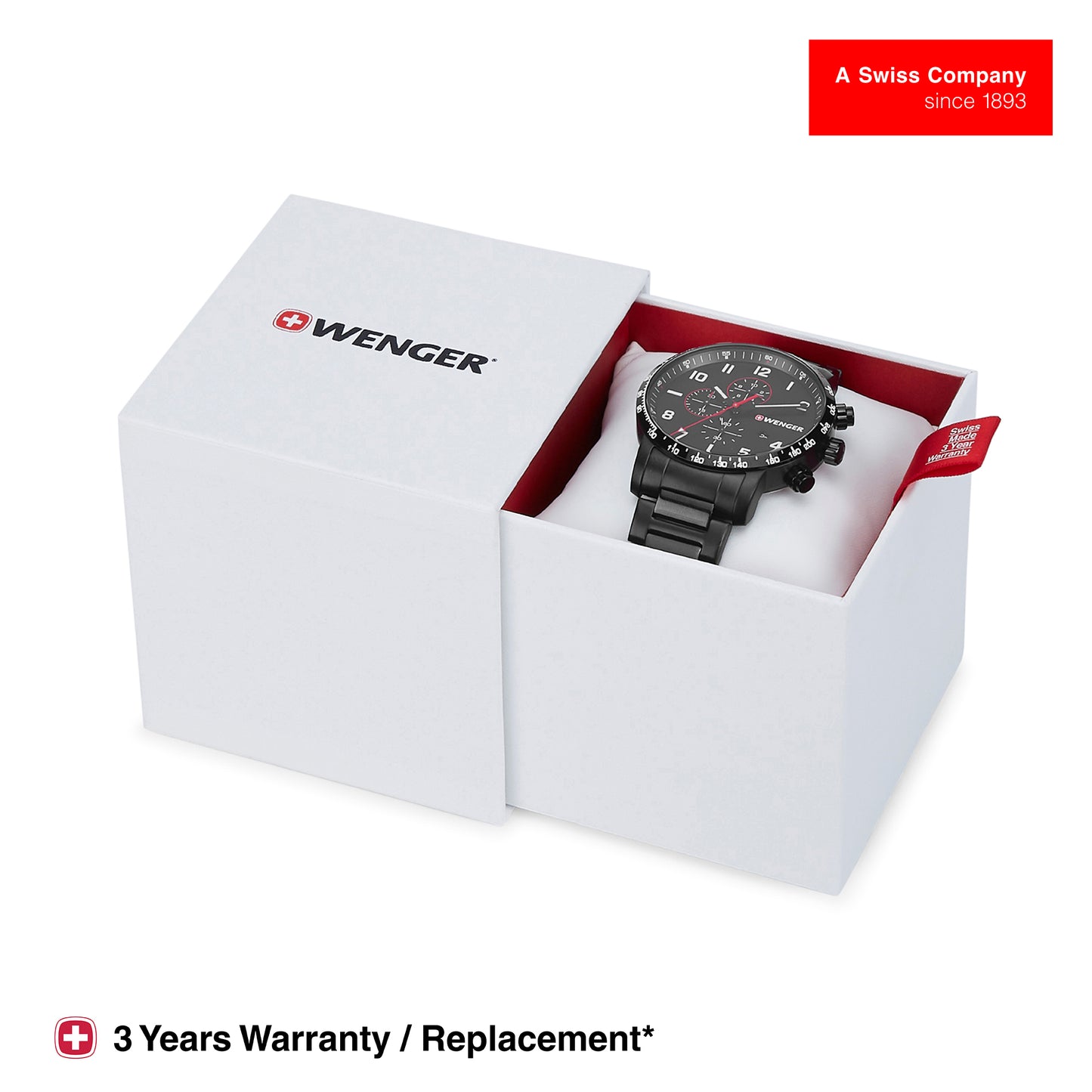 Wenger Attitude Chrono 44mm Black Dial Men Watch 01.1543.115